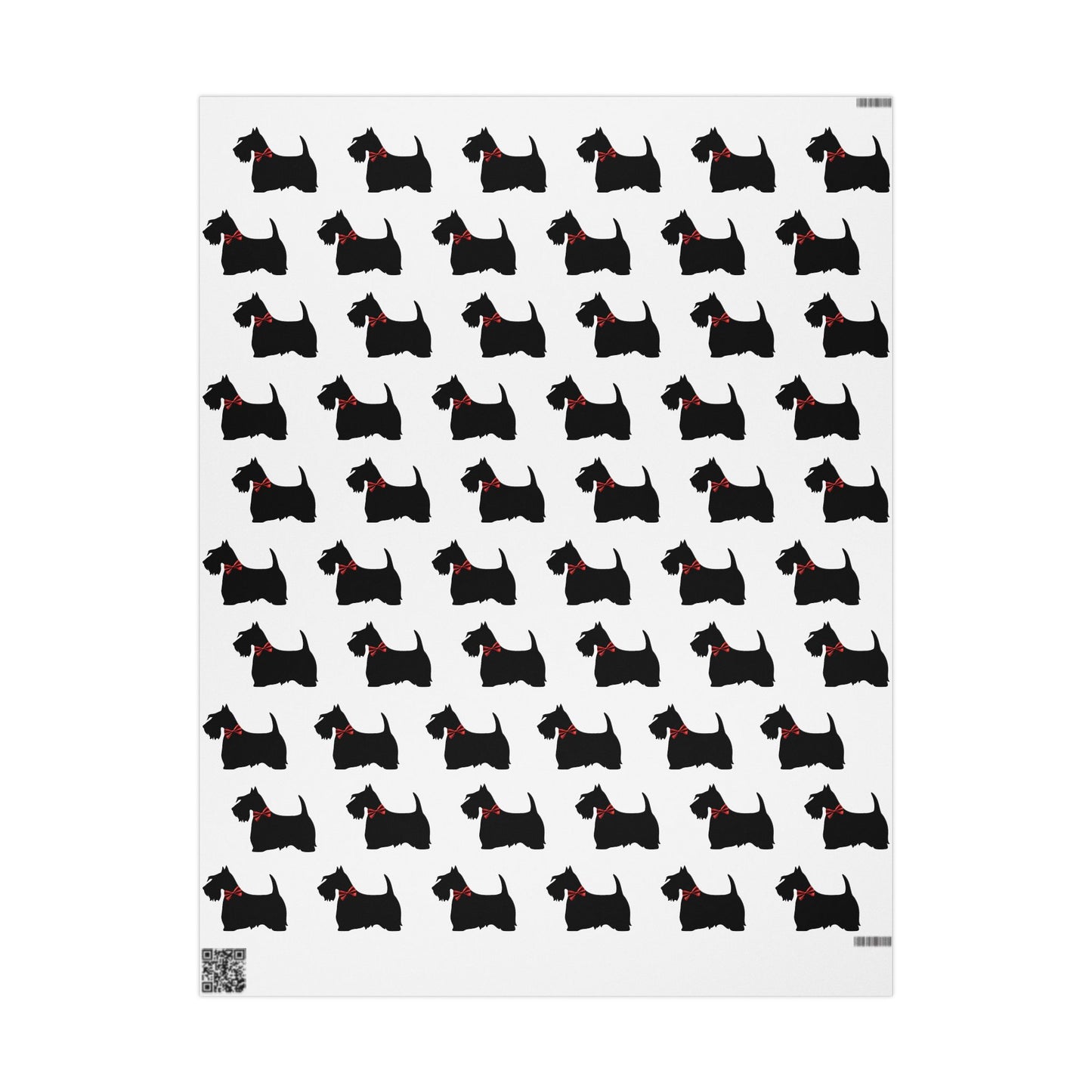 Gift Wrapping Papers - Scottish Terrier with Red Bow Design
