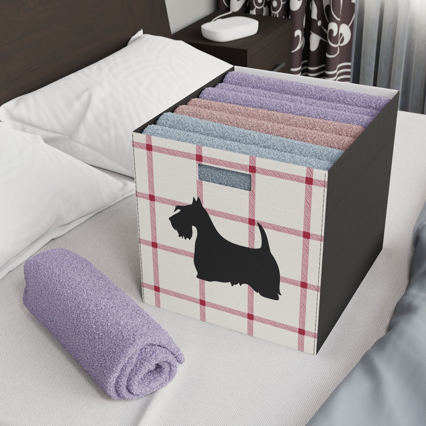 Scottish Terrier Plush Storage Box, Cozy Organizer, Home Decor, Pet-Friendly, Gift Idea, Game Room, Modern Storage Solution
