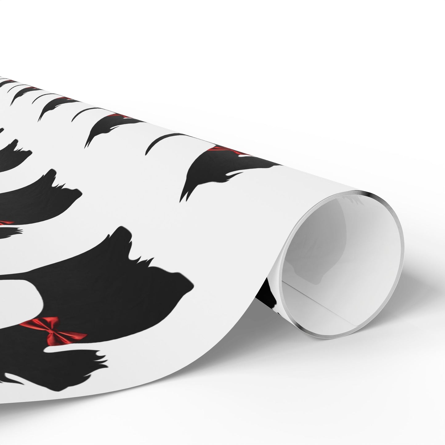 Gift Wrapping Papers - Scottish Terrier with Red Bow Design