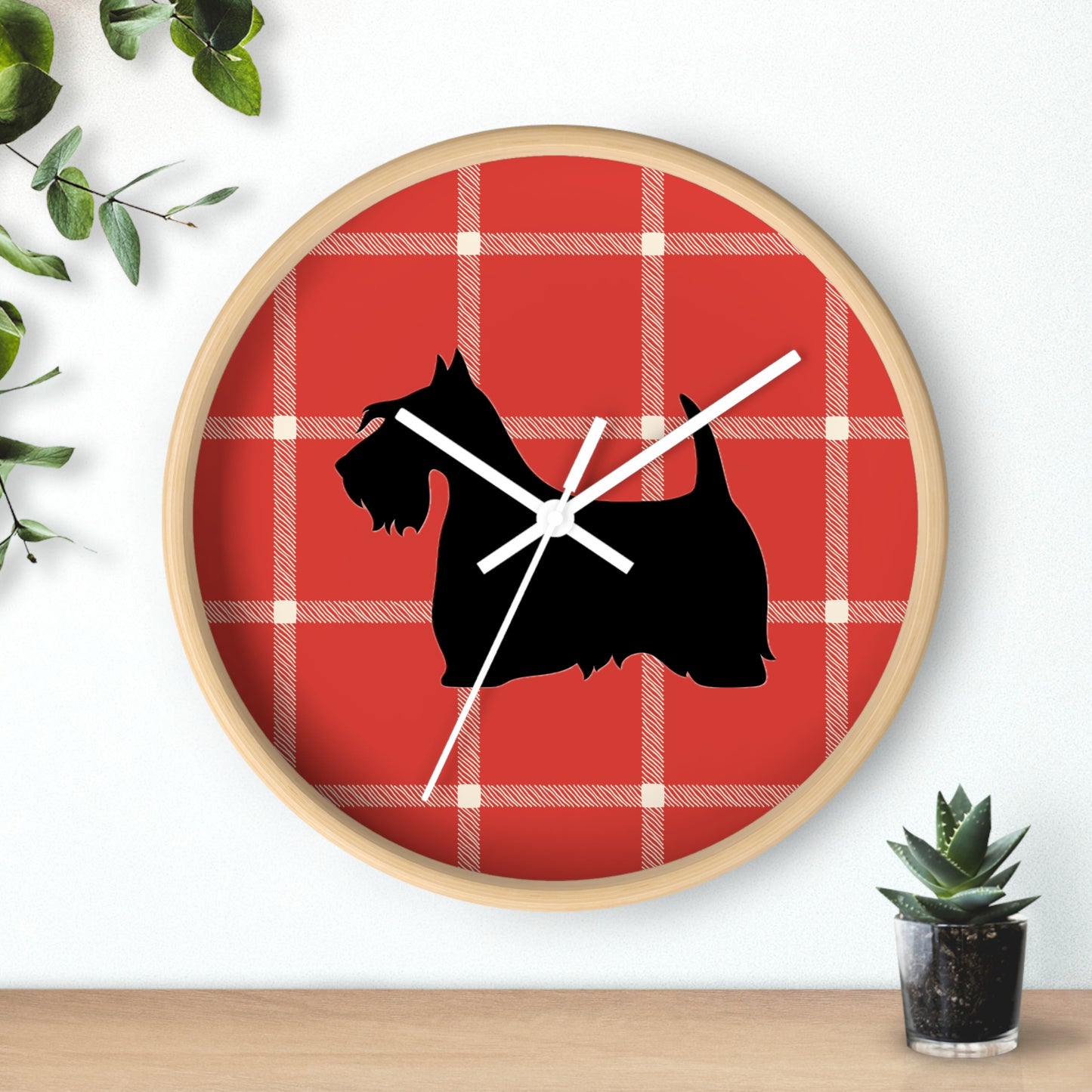 Scottish Terrier Wall Clock, Pet Lover Gift, Home Decor, Office Decor, Scottish Terrier Decor, Unique Wall Timepiece