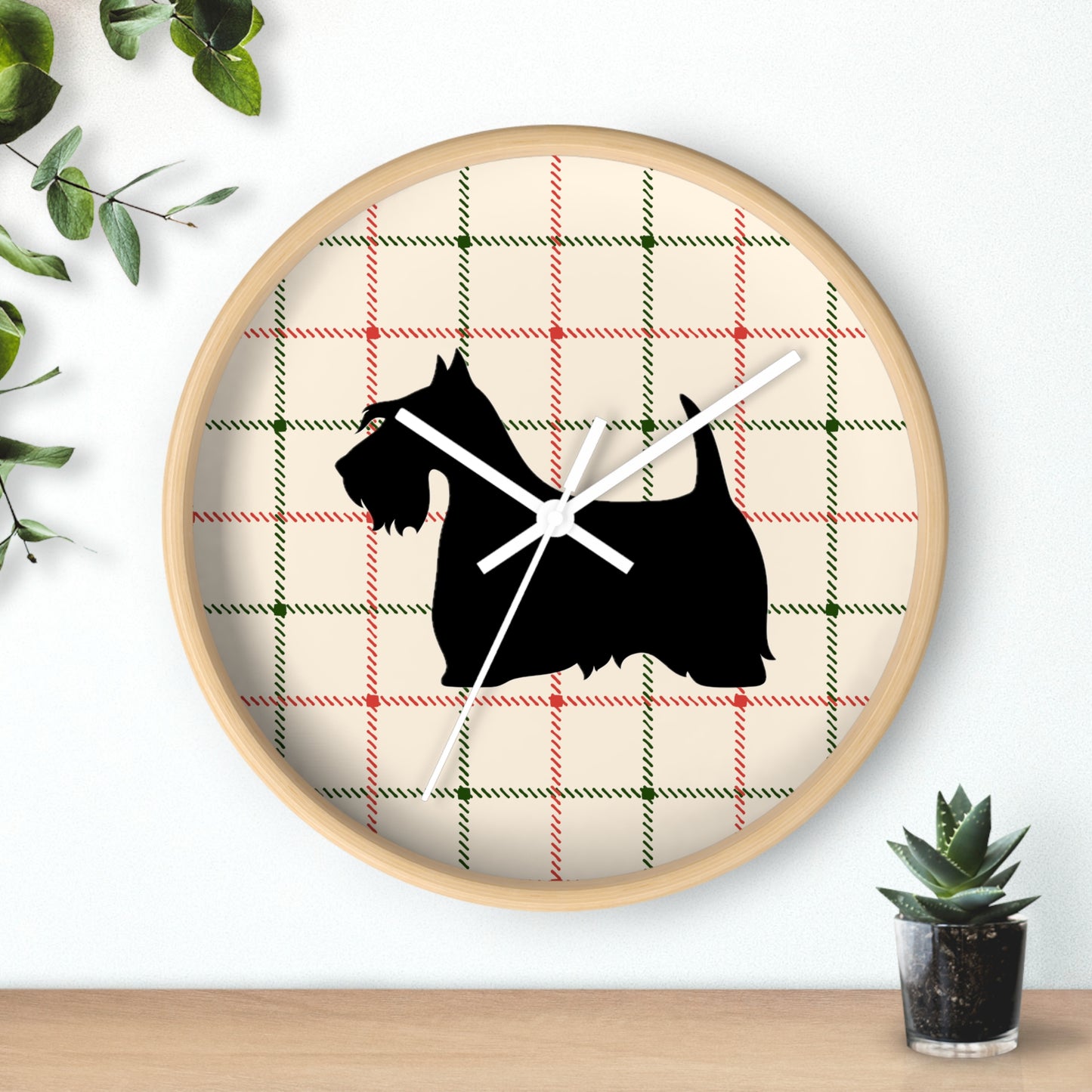 Scottish Terrier Wall Clock, Pet Lover Gift, Home Decor, Office Decor, Scottish Terrier Decor, Unique Wall Timepiece