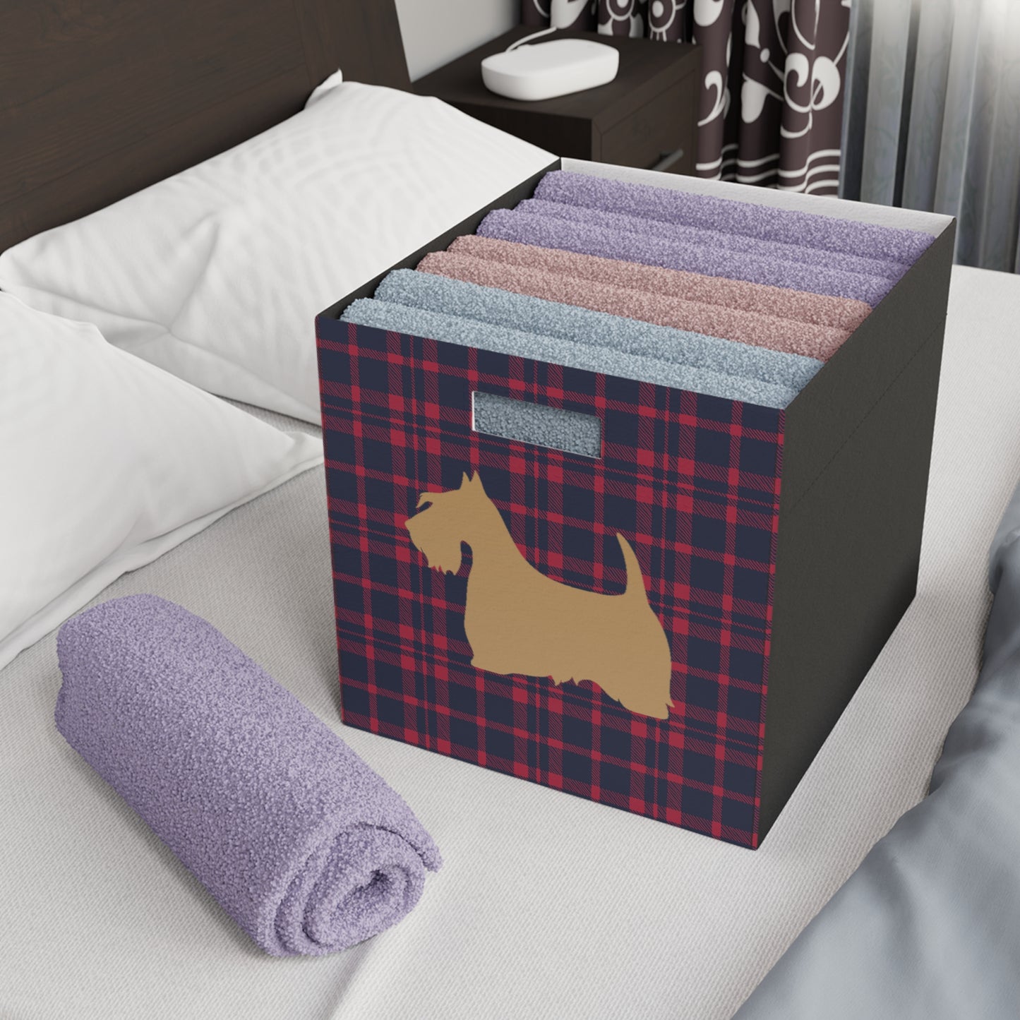 Scottish Terrier Plush Storage Box, Cozy Organizer, Home Decor, Pet-Friendly, Gift Idea, Game Room, Modern Storage Solution