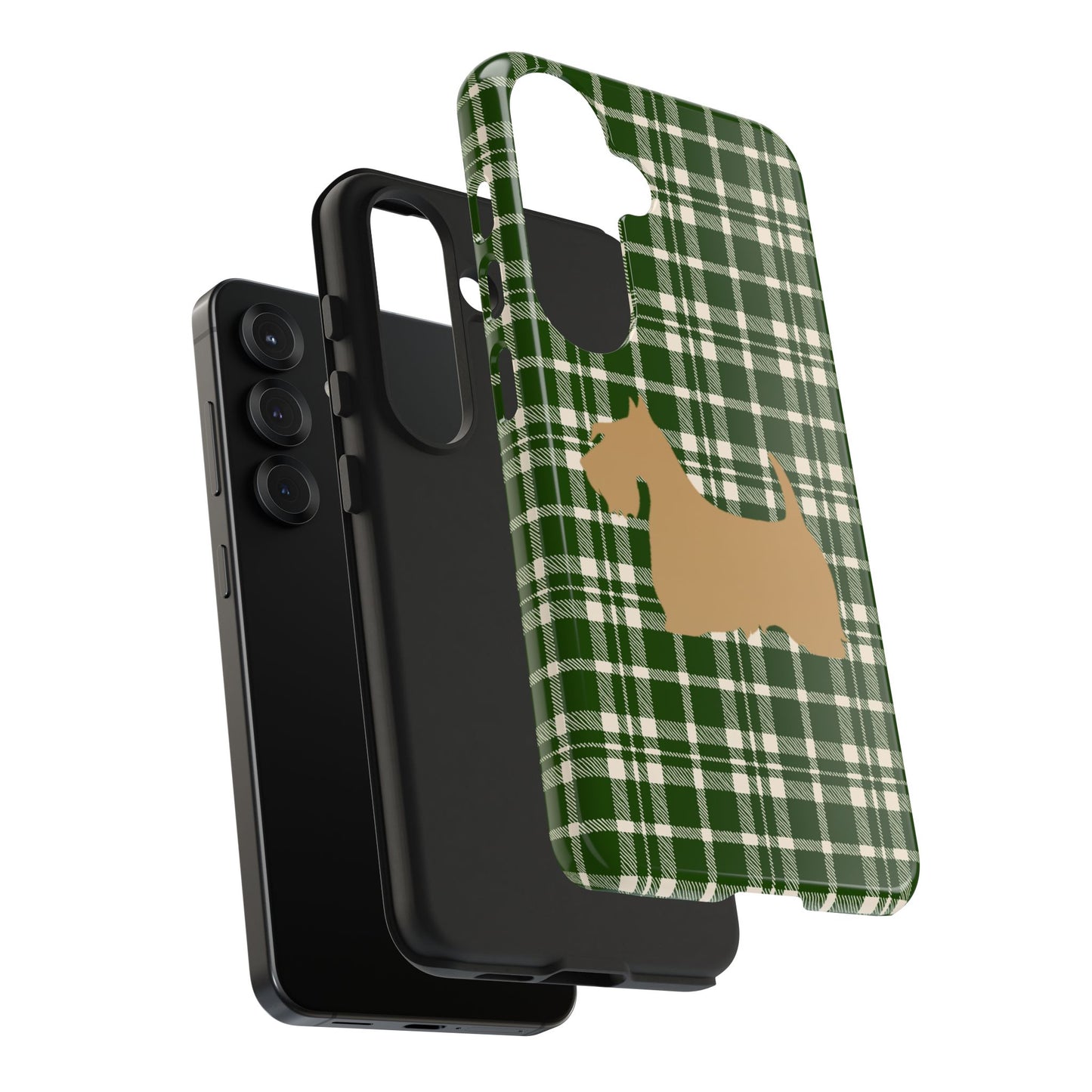 Scottish Terrier Phone Case, Tough Cases, Scottie Dog Phone Cover, Gift for Dog Lovers, Plaid Design