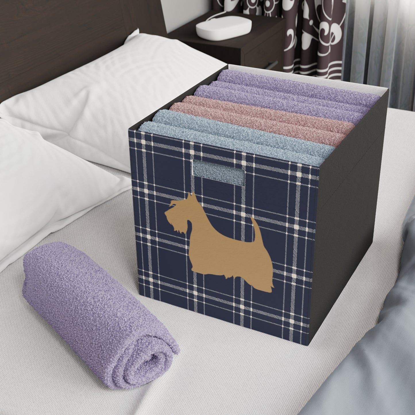 Scottish Terrier Plush Storage Box, Cozy Organizer, Home Decor, Pet-Friendly, Gift Idea, Game Room, Modern Storage Solution