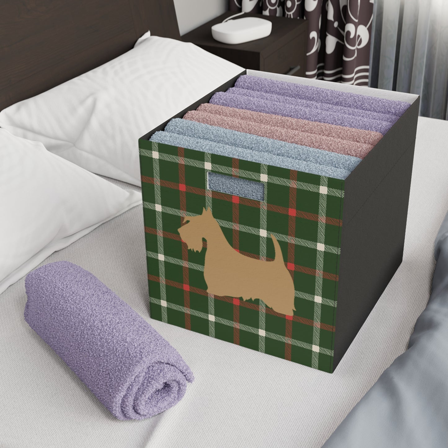 Scottish Terrier Plush Storage Box, Cozy Organizer, Home Decor, Pet-Friendly, Gift Idea, Game Room, Modern Storage Solution