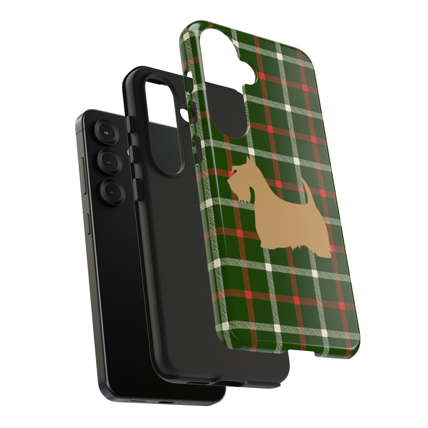 Scottish Terrier Phone Case, Tough Cases, Scottie Dog Phone Cover, Gift for Dog Lovers, Plaid Design