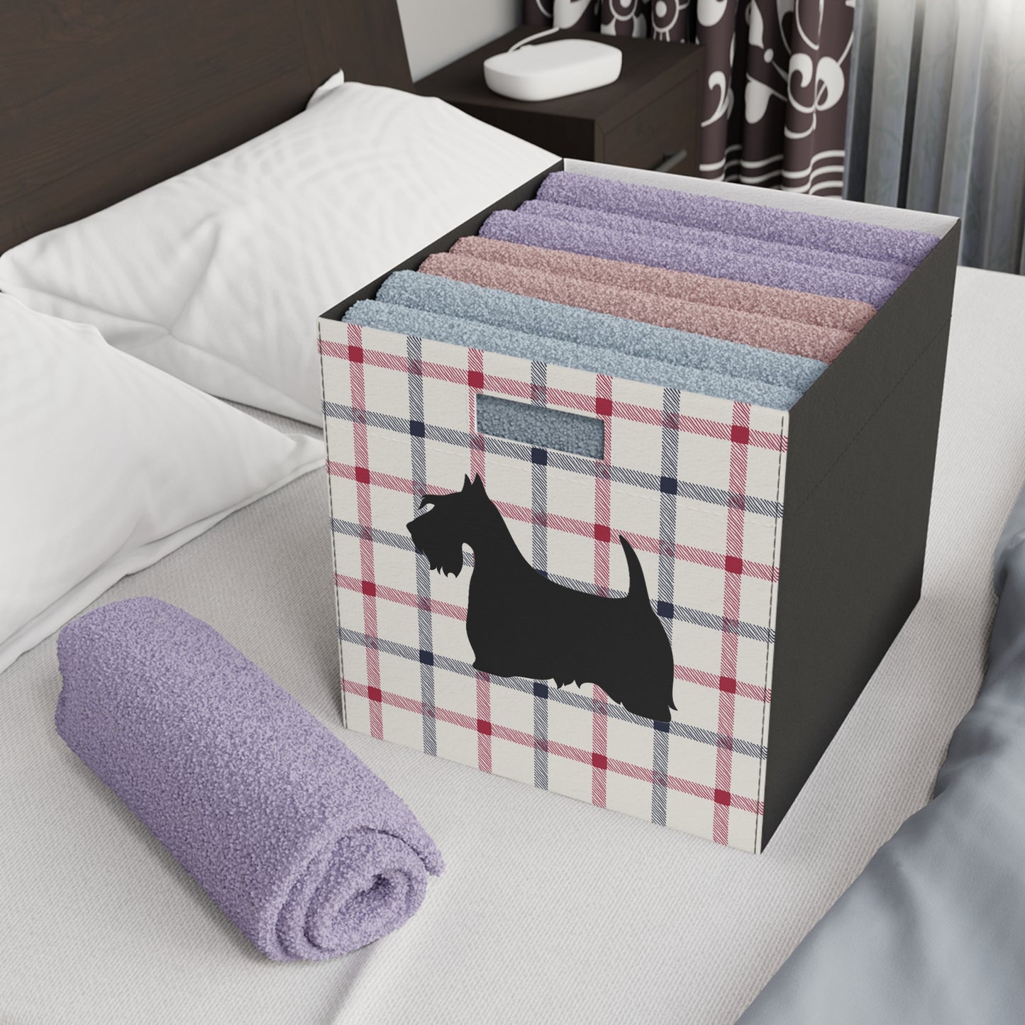 Scottish Terrier Plush Storage Box, Cozy Organizer, Home Decor, Pet-Friendly, Gift Idea, Game Room, Modern Storage Solution