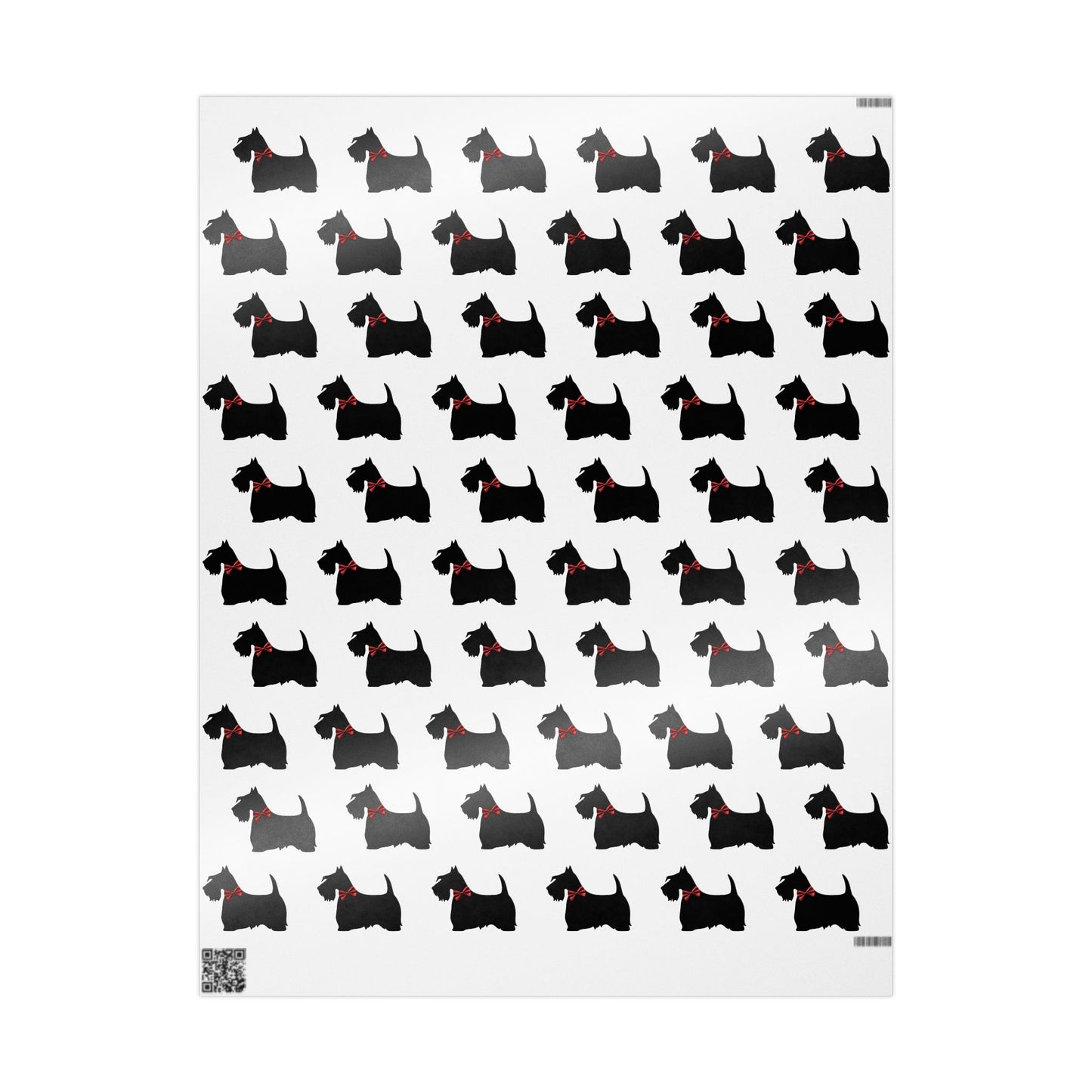 Gift Wrapping Papers - Scottish Terrier with Red Bow Design