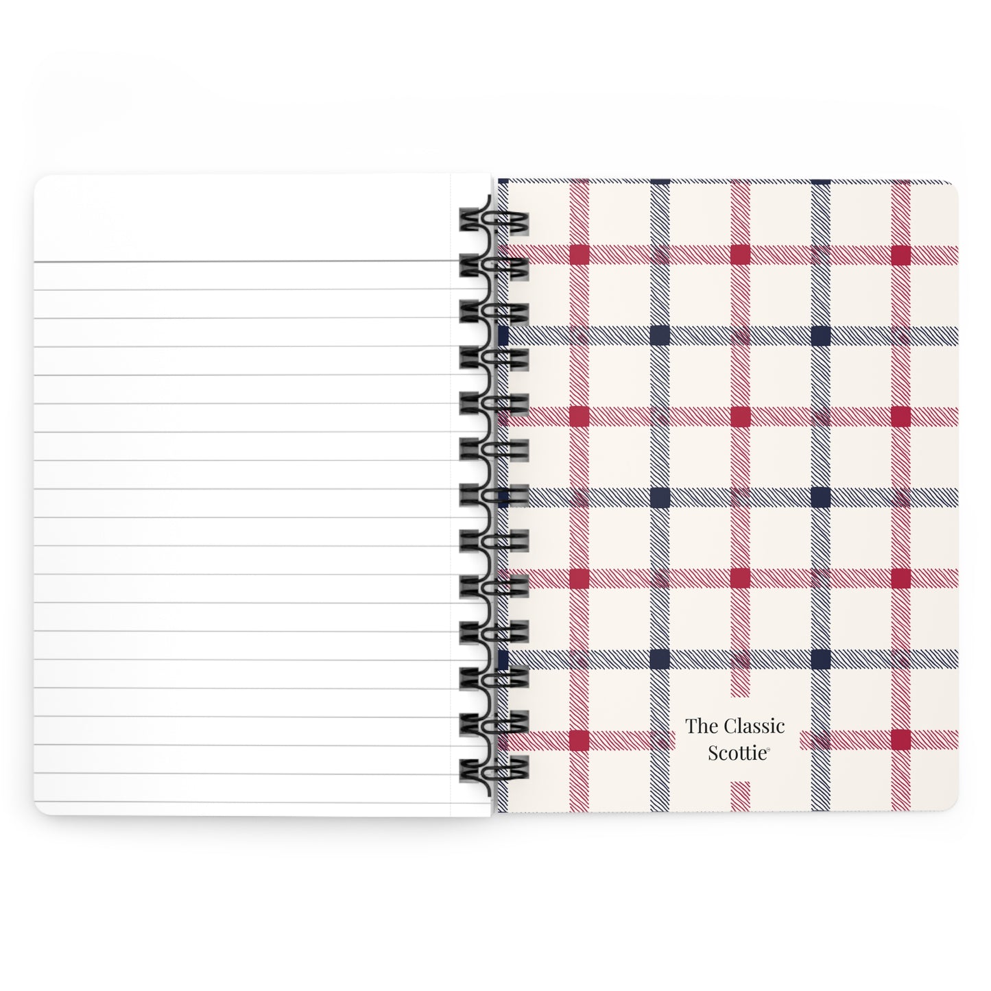 Fitz the Scottie Scottitude Plaid Spiral Bound Journal , Notebooks for Gifts, School Supplies, Writing, Pet Lovers