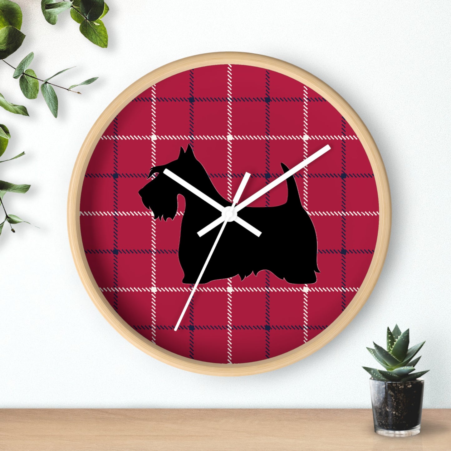 Scottish Terrier Wall Clock, Pet Lover Gift, Home Decor, Office Decor, Scottish Terrier Decor, Unique Wall Timepiece
