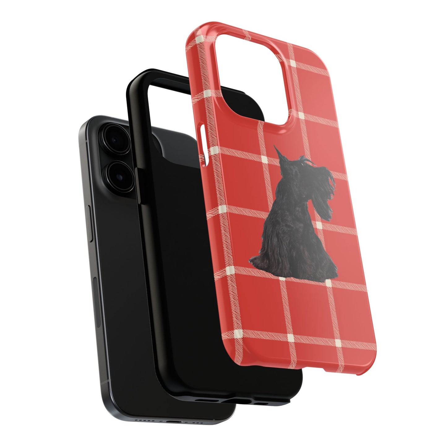 Scottish Terrier Phone Case, Tough Cases, Scottie Dog Phone Cover, Gift for Dog Lovers, Plaid Design