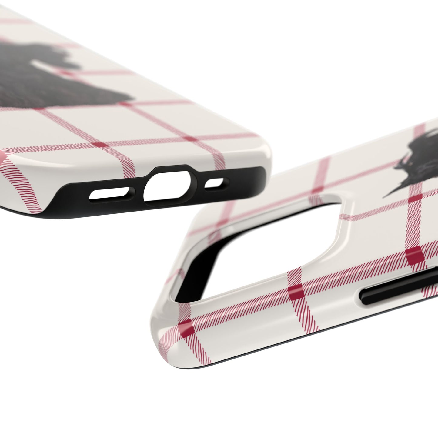 Scottish Terrier Phone Case, Tough Cases, Scottie Dog Phone Cover, Gift for Dog Lovers, Plaid Design