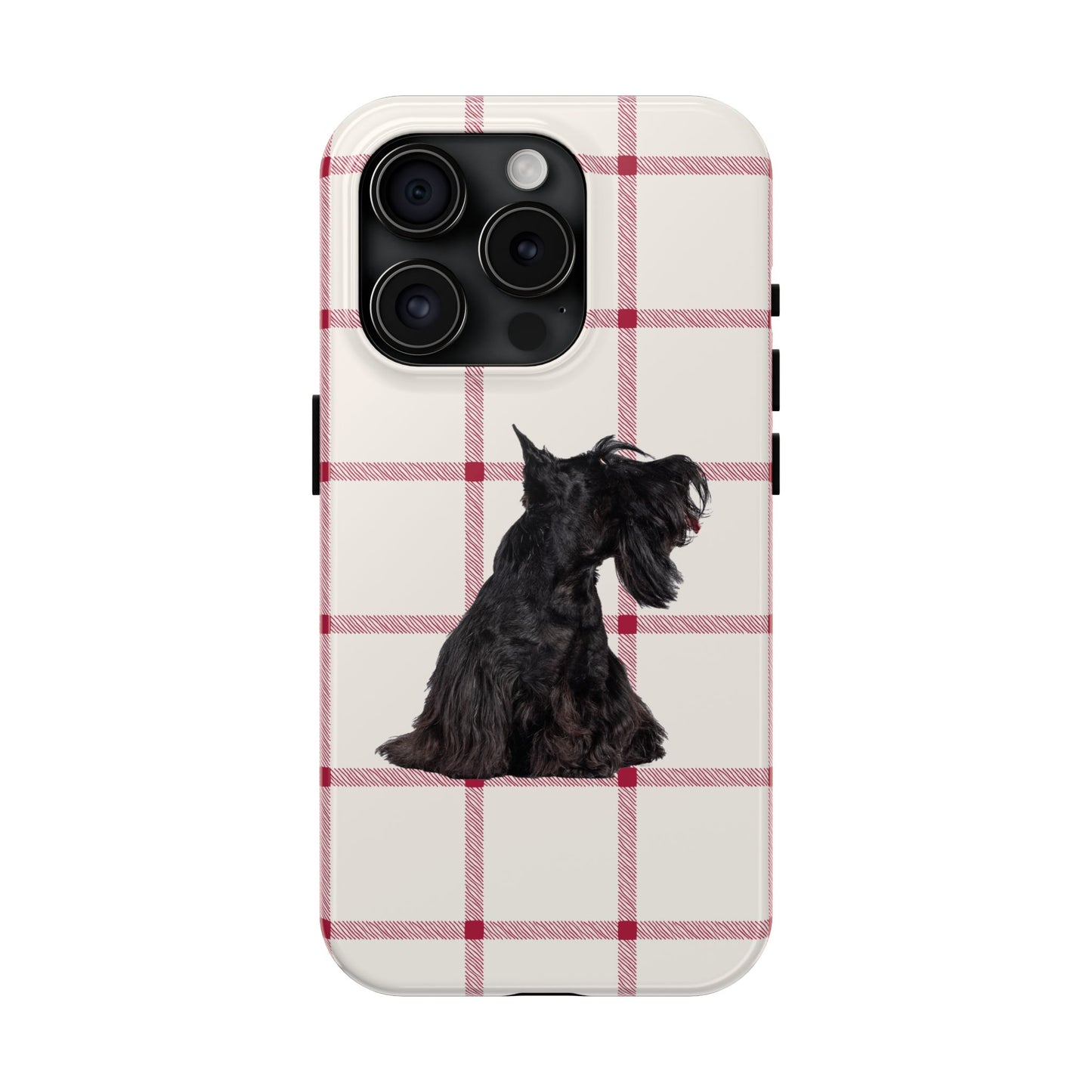 Scottish Terrier Phone Case, Tough Cases, Scottie Dog Phone Cover, Gift for Dog Lovers, Plaid Design