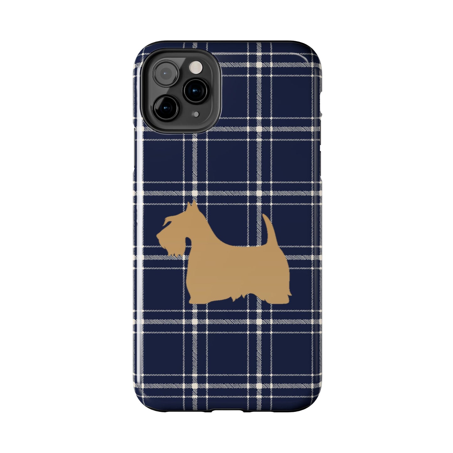 Scottish Terrier Phone Case, Tough Cases, Scottie Dog Phone Cover, Gift for Dog Lovers, Plaid Design