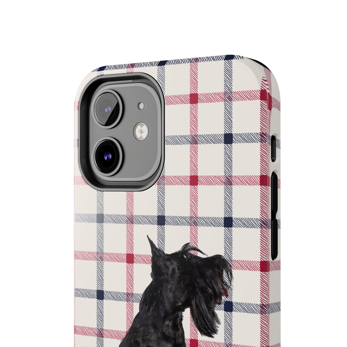 Scottish Terrier Phone Case, Tough Cases, Scottie Dog Phone Cover, Gift for Dog Lovers, Plaid Design