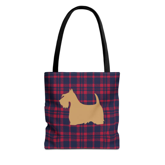 Plaid Scottish Terrier Tote Bag, Stylish Carryall for Pet Lovers, Perfect for Shopping, Beach Days, Teachers, Gifts, All-Occasion Bag