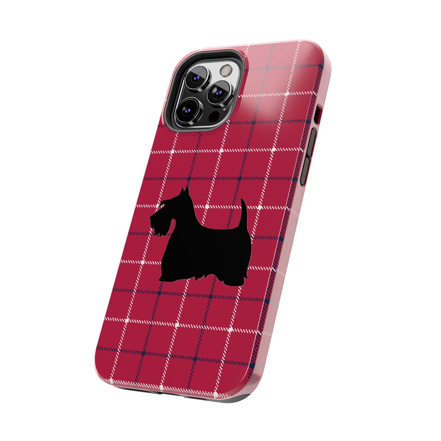 Scottish Terrier Phone Case, Tough Cases, Scottie Dog Phone Cover, Gift for Dog Lovers, Plaid Design
