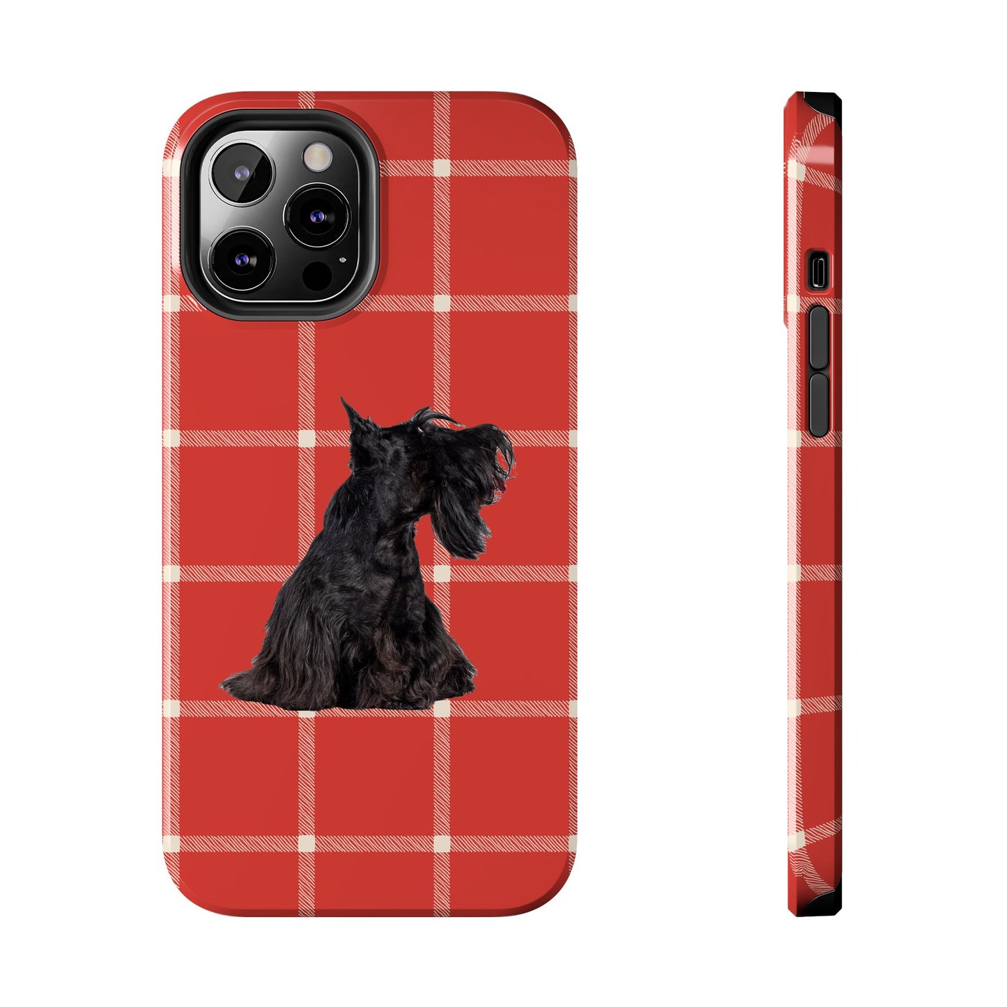 Scottish Terrier Phone Case, Tough Cases, Scottie Dog Phone Cover, Gift for Dog Lovers, Plaid Design