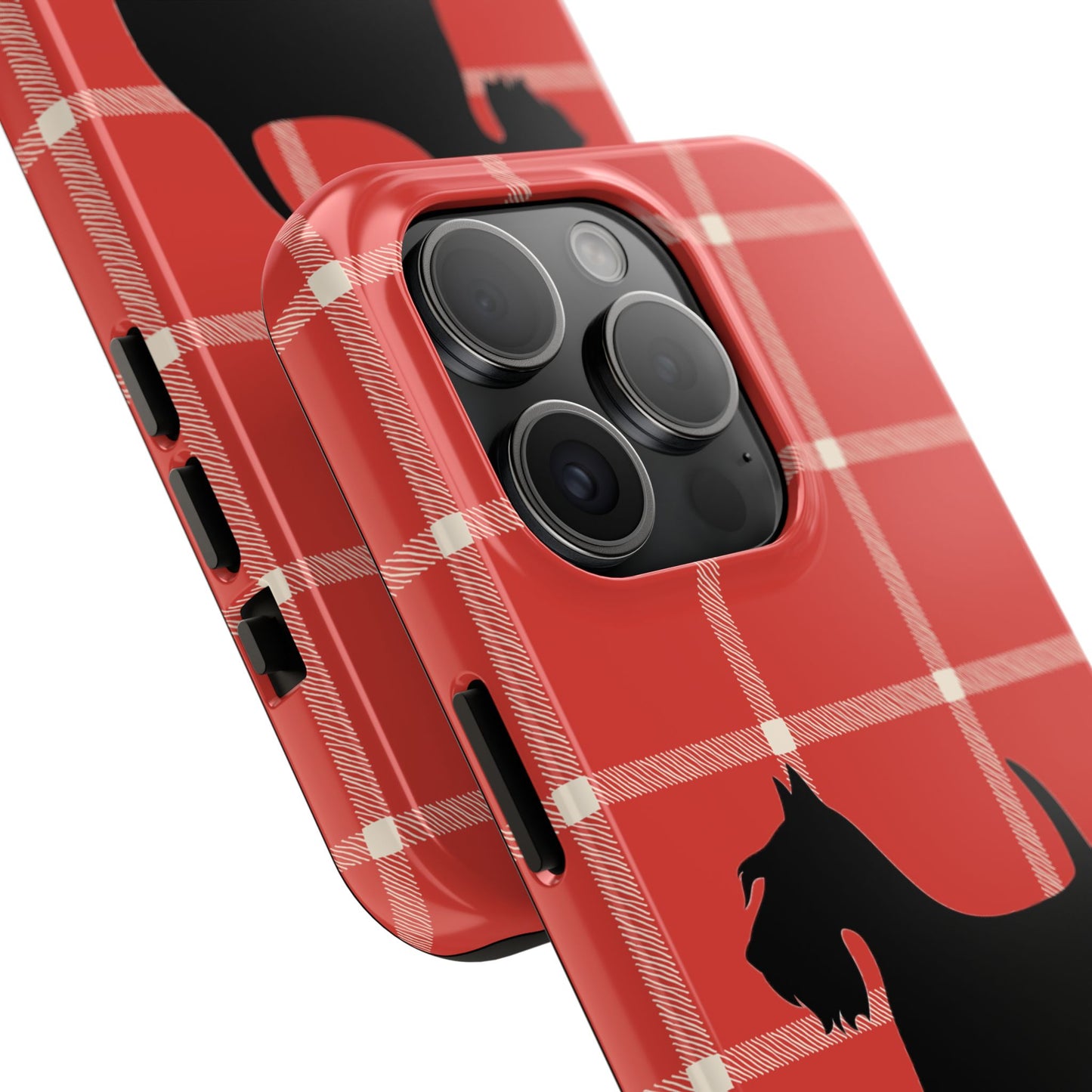 Scottish Terrier Phone Case, Tough Cases, Scottie Dog Phone Cover, Gift for Dog Lovers, Plaid Design