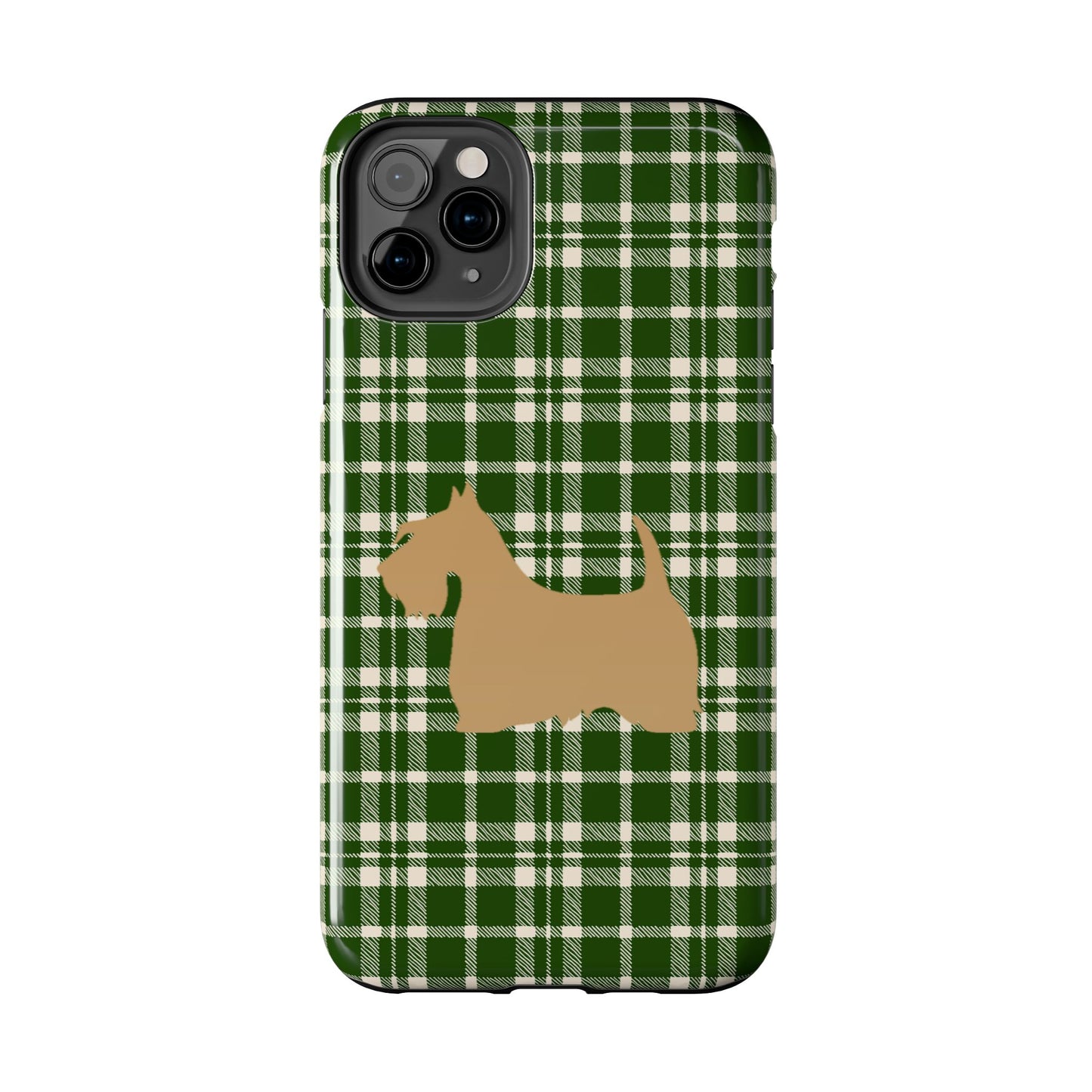 Scottish Terrier Phone Case, Tough Cases, Scottie Dog Phone Cover, Gift for Dog Lovers, Plaid Design