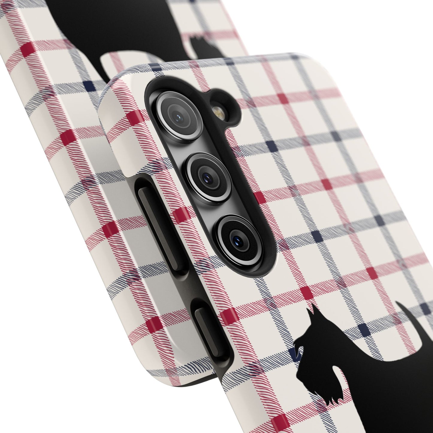 Scottish Terrier Phone Case, Tough Cases, Scottie Dog Phone Cover, Gift for Dog Lovers, Plaid Design