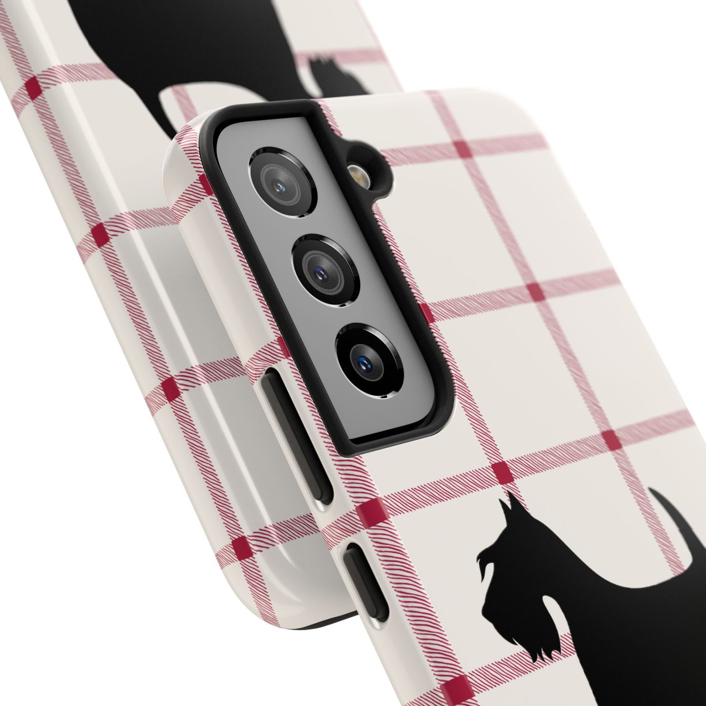 Scottish Terrier Phone Case, Tough Cases, Scottie Dog Phone Cover, Gift for Dog Lovers, Plaid Design