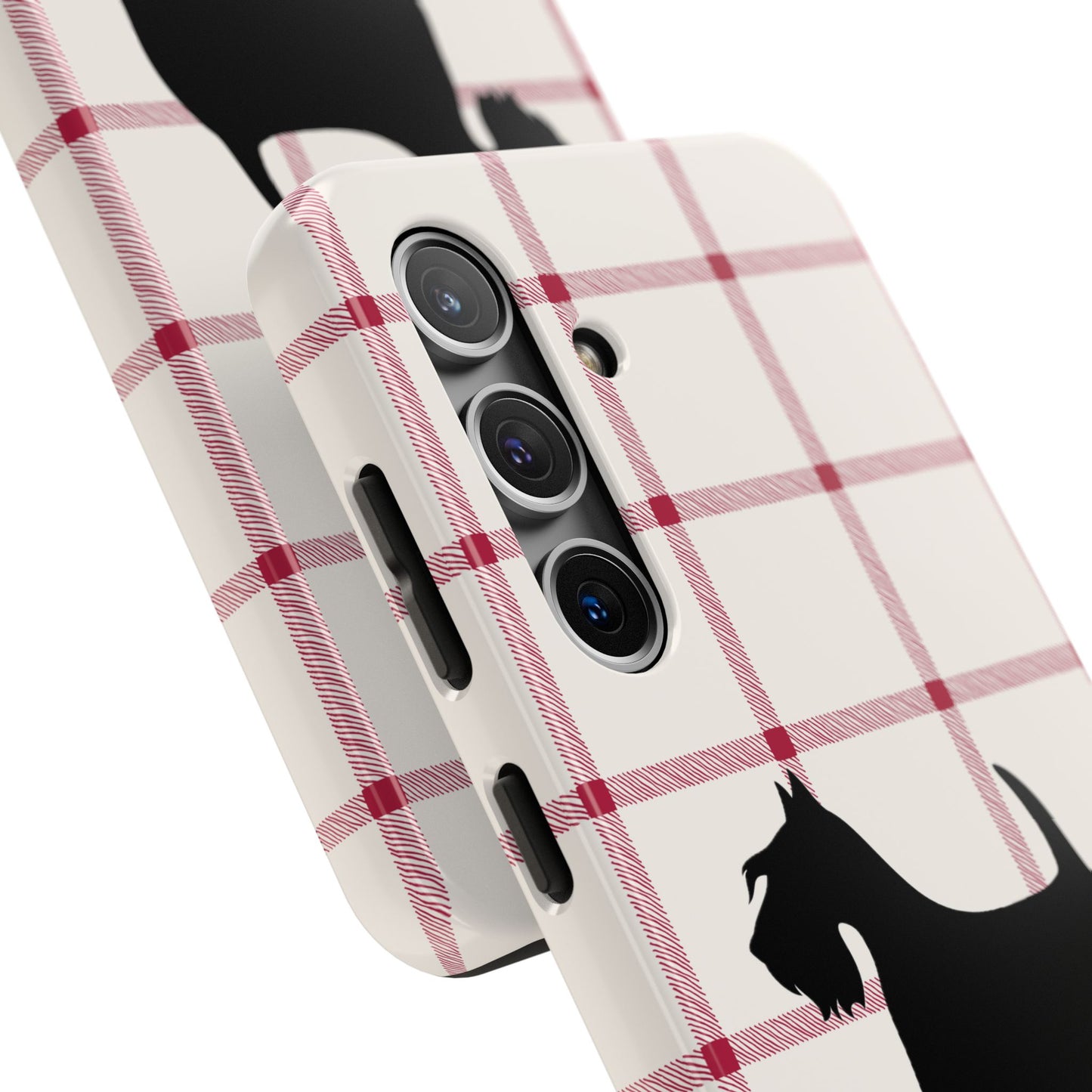 Scottish Terrier Phone Case, Tough Cases, Scottie Dog Phone Cover, Gift for Dog Lovers, Plaid Design