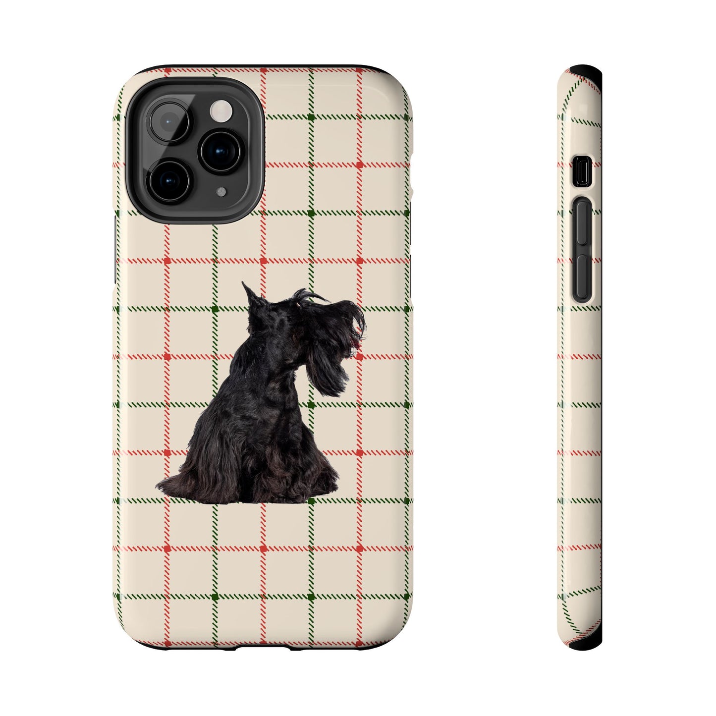 Scottish Terrier Phone Case, Tough Cases, Scottie Dog Phone Cover, Gift for Dog Lovers, Plaid Design