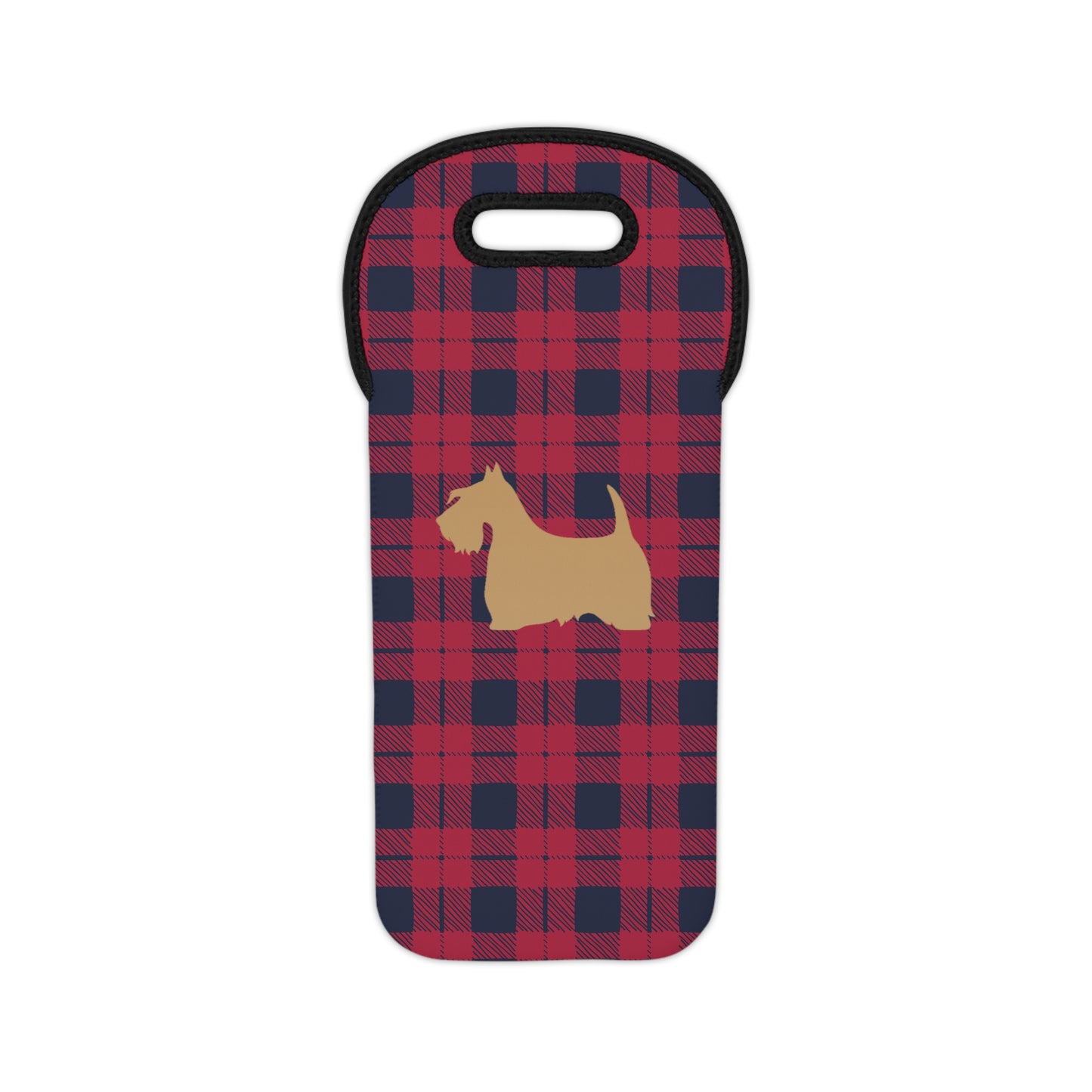 Plaid Wine Tote or Gift Bag with Scottish Terrier Design