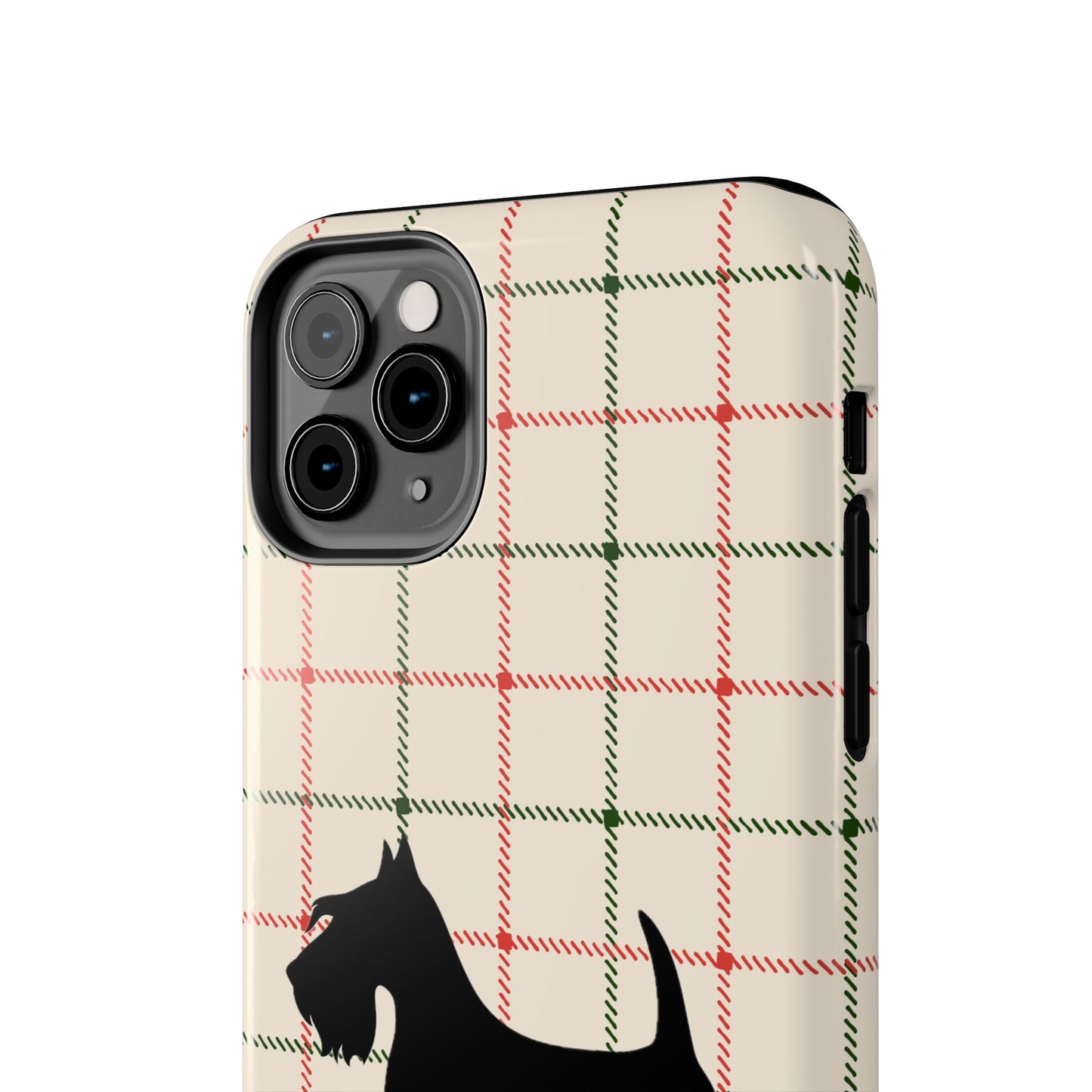 Scottish Terrier Phone Case, Tough Cases, Scottie Dog Phone Cover, Gift for Dog Lovers, Plaid Design