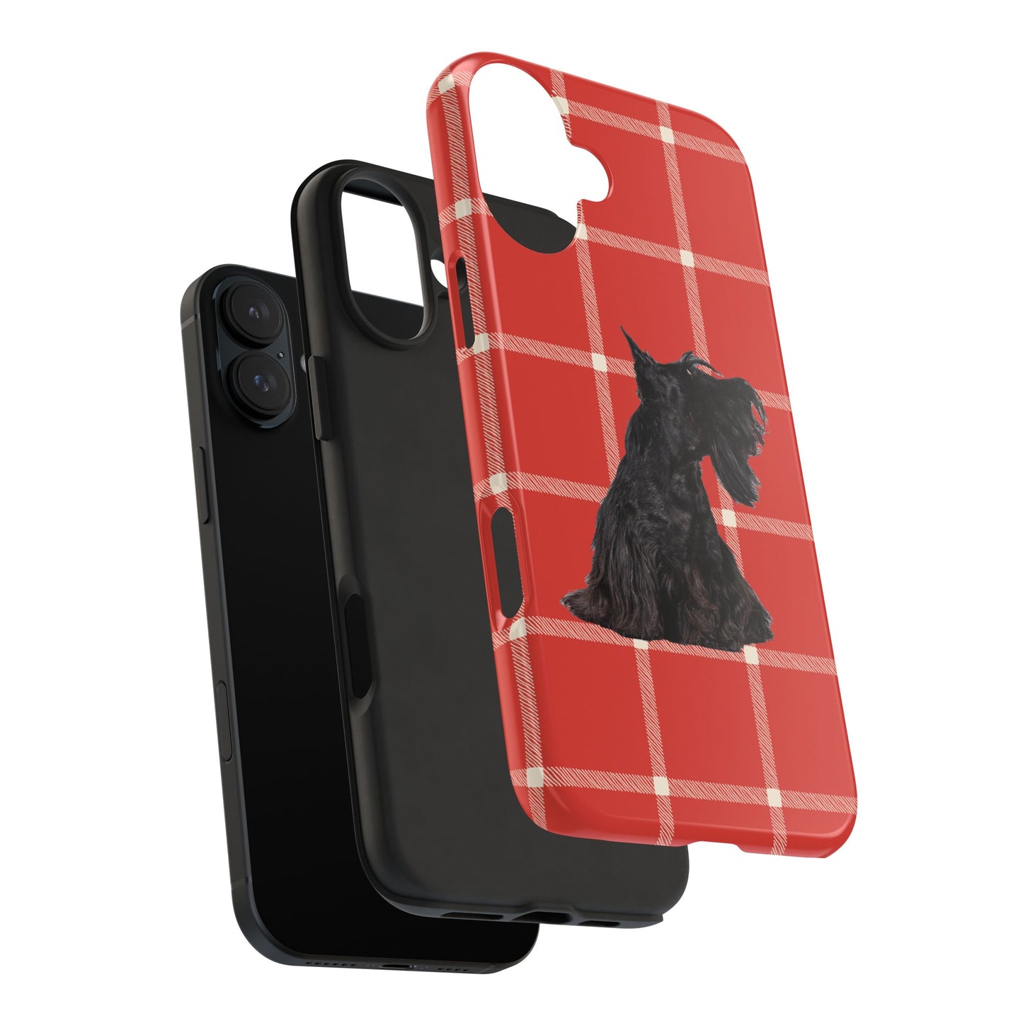 Scottish Terrier Phone Case, Tough Cases, Scottie Dog Phone Cover, Gift for Dog Lovers, Plaid Design