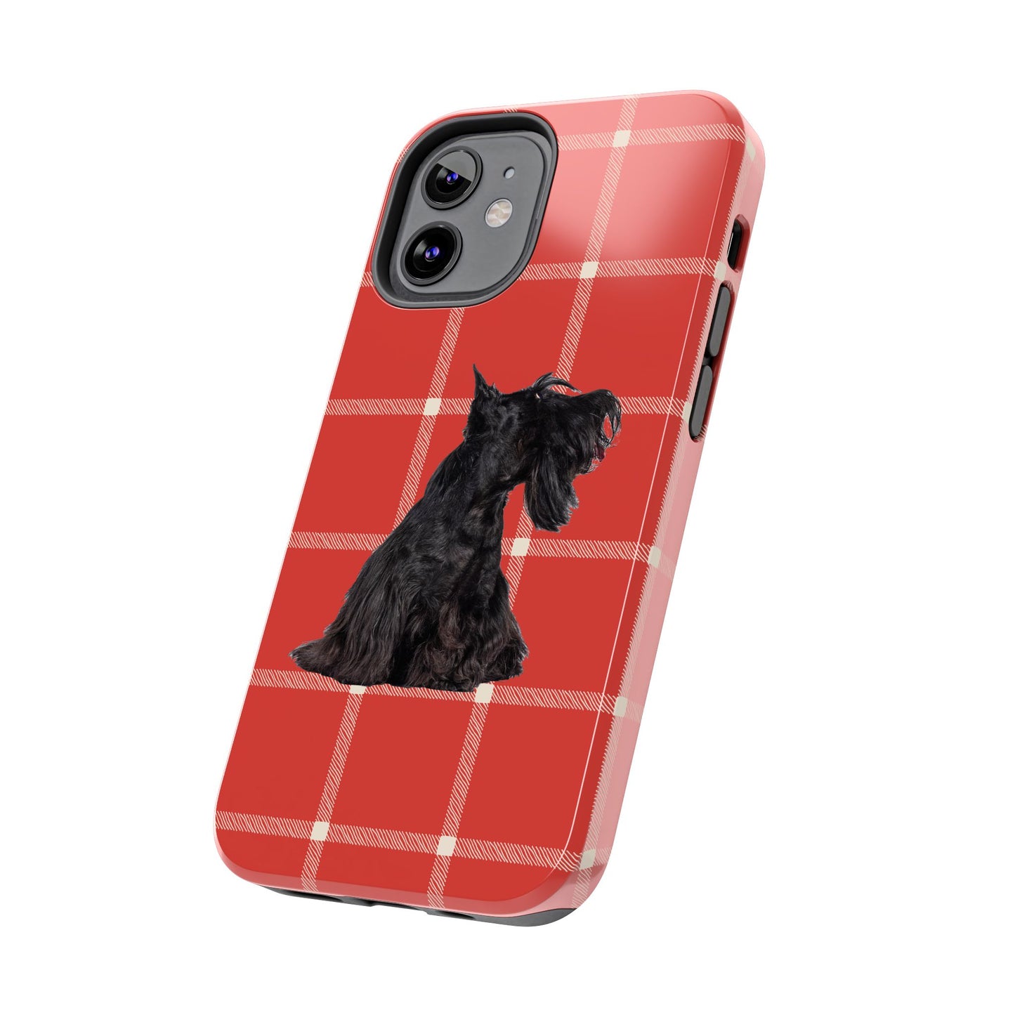 Scottish Terrier Phone Case, Tough Cases, Scottie Dog Phone Cover, Gift for Dog Lovers, Plaid Design