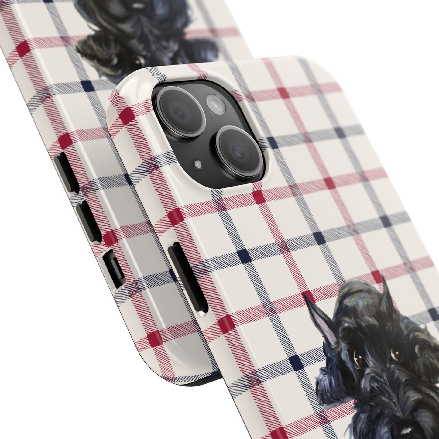 Scottish Terrier Phone Case, Tough Cases, Scottie Dog Phone Cover, Gift for Dog Lovers, Plaid Design