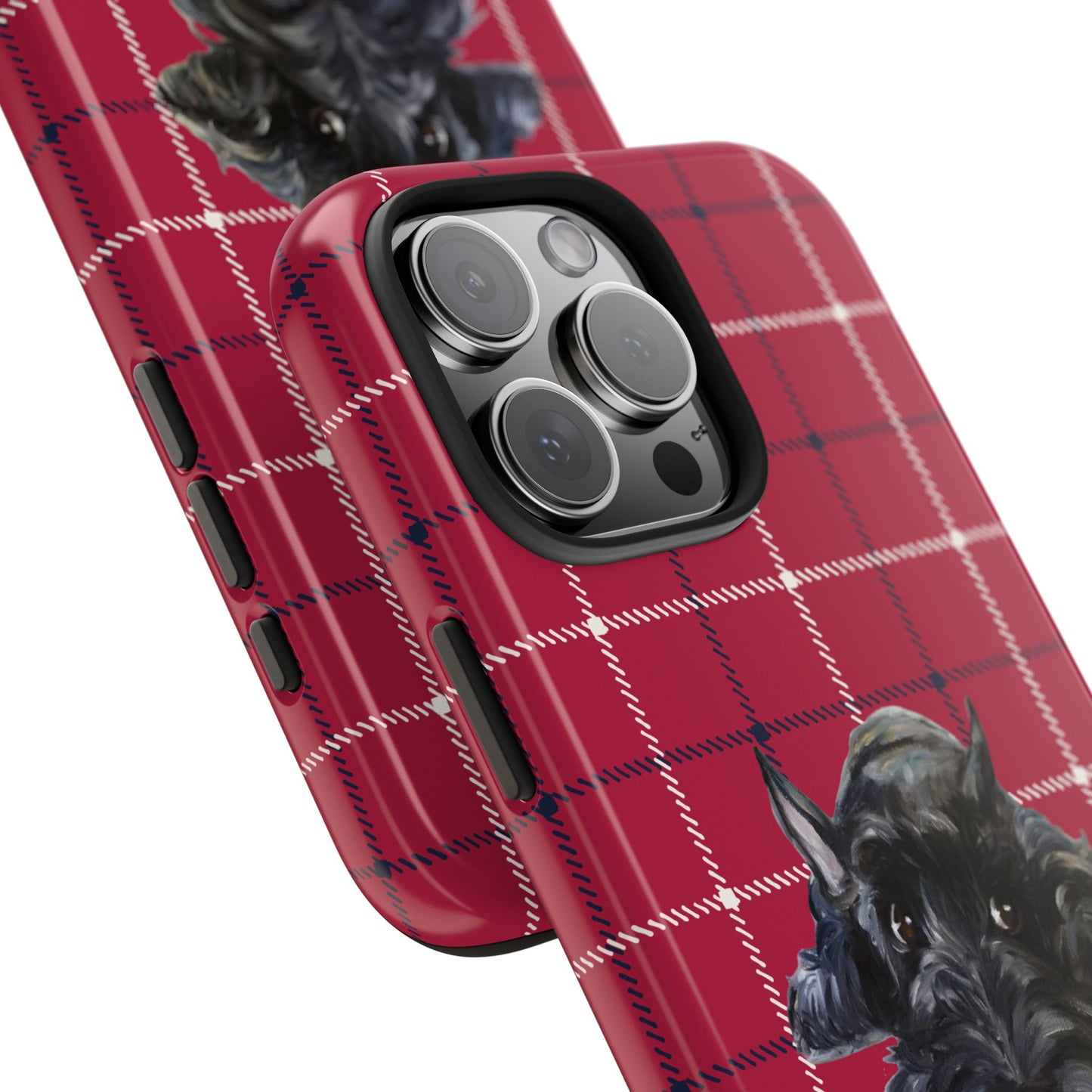 Scottish Terrier Phone Case, Tough Cases, Scottie Dog Phone Cover, Gift for Dog Lovers, Plaid Design