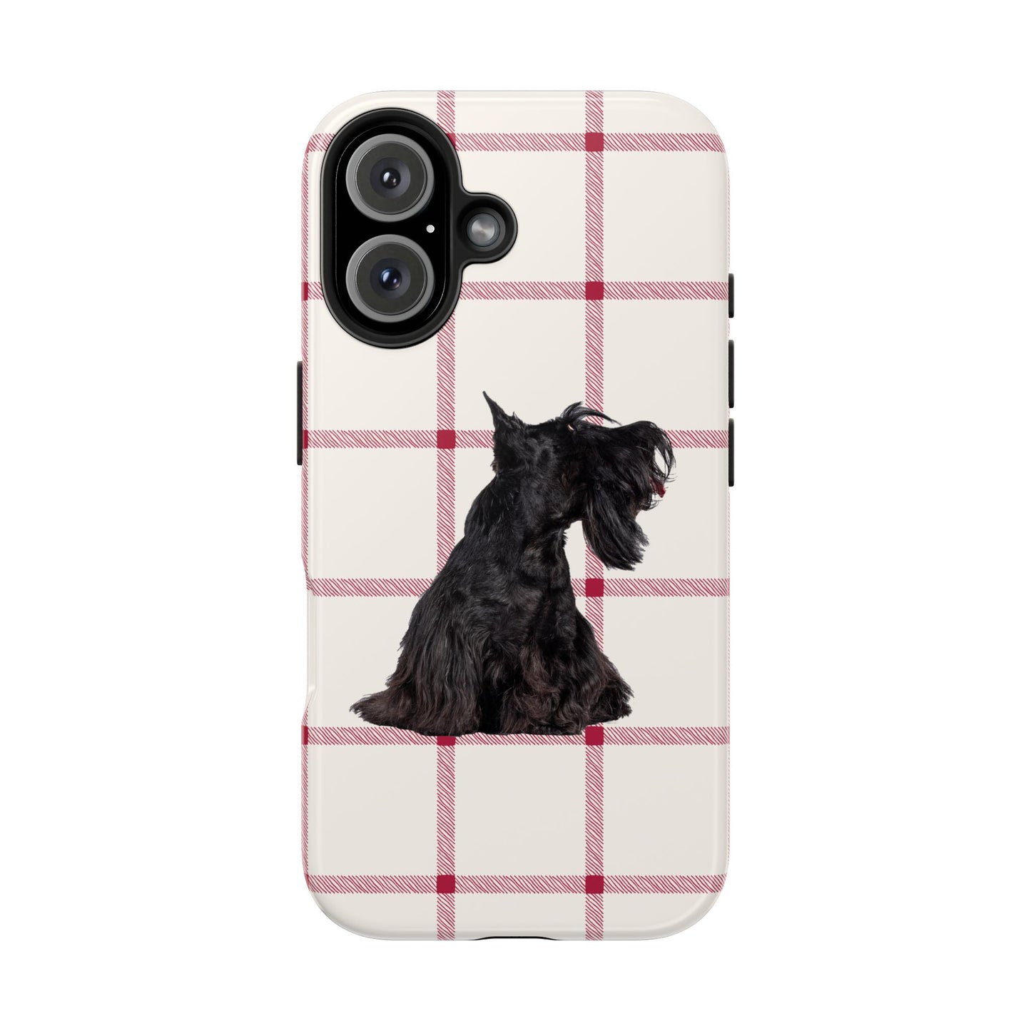 Scottish Terrier Phone Case, Tough Cases, Scottie Dog Phone Cover, Gift for Dog Lovers, Plaid Design