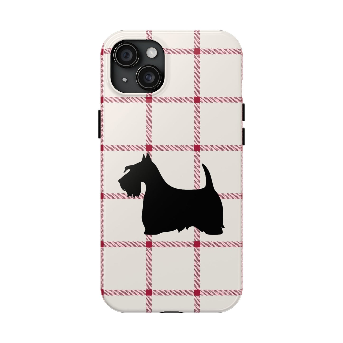 Scottish Terrier Phone Case, Tough Cases, Scottie Dog Phone Cover, Gift for Dog Lovers, Plaid Design