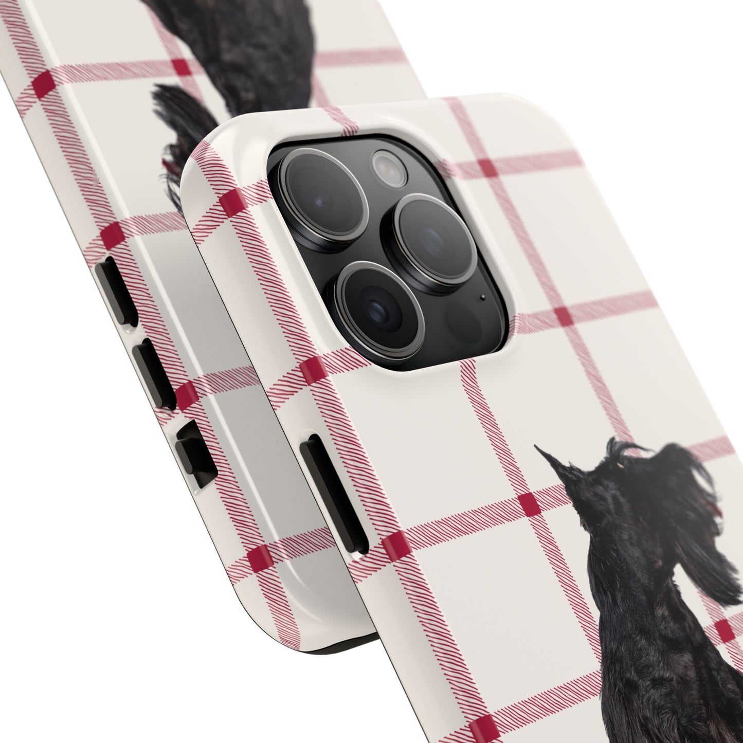 Scottish Terrier Phone Case, Tough Cases, Scottie Dog Phone Cover, Gift for Dog Lovers, Plaid Design