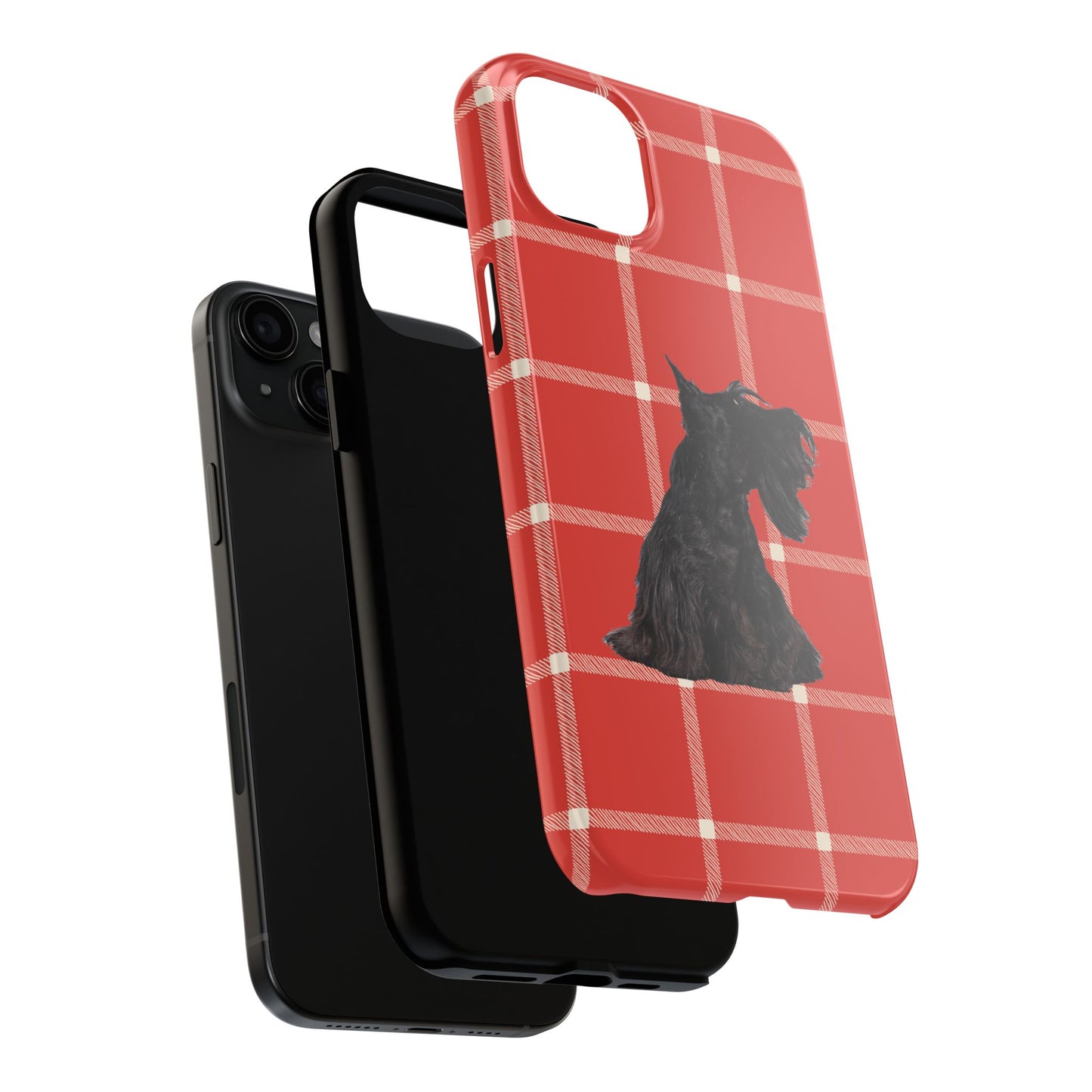 Scottish Terrier Phone Case, Tough Cases, Scottie Dog Phone Cover, Gift for Dog Lovers, Plaid Design