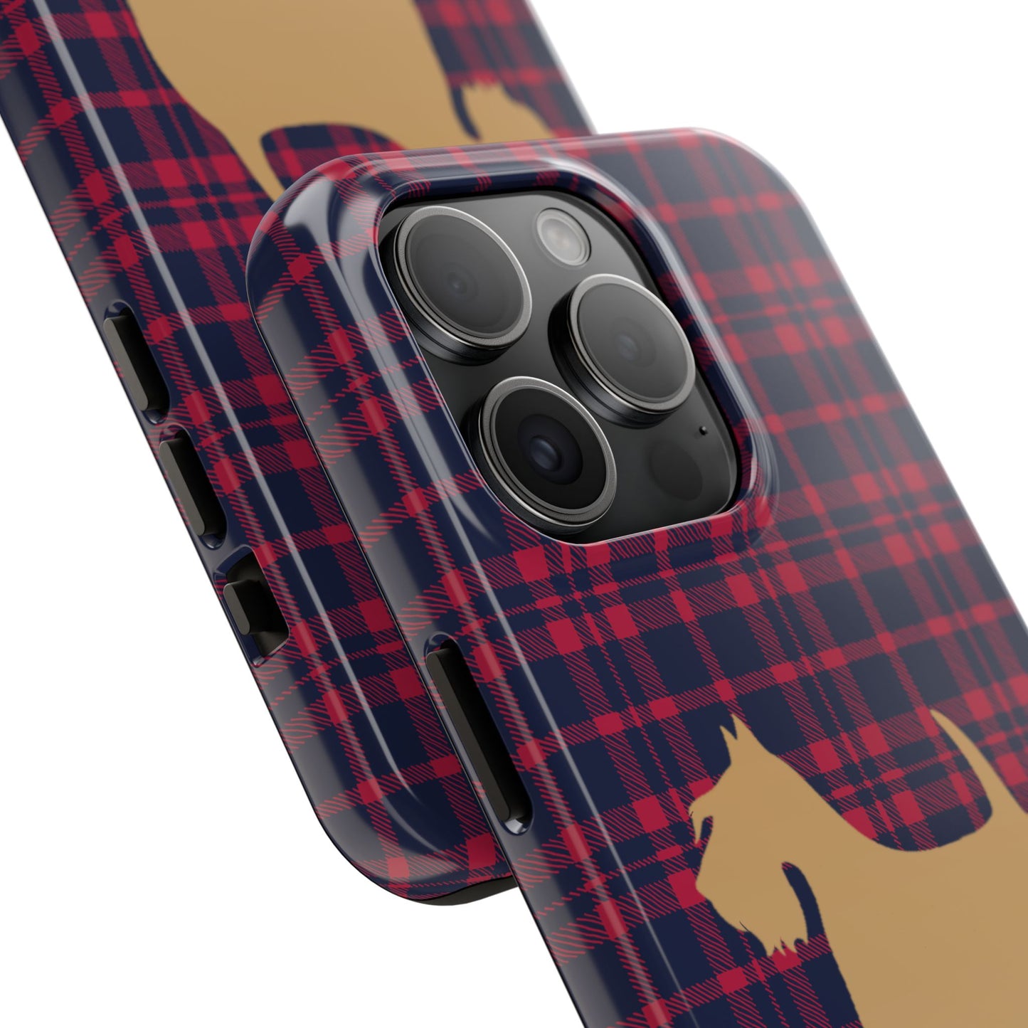 Scottish Terrier Phone Case, Tough Cases, Scottie Dog Phone Cover, Gift for Dog Lovers, Plaid Design