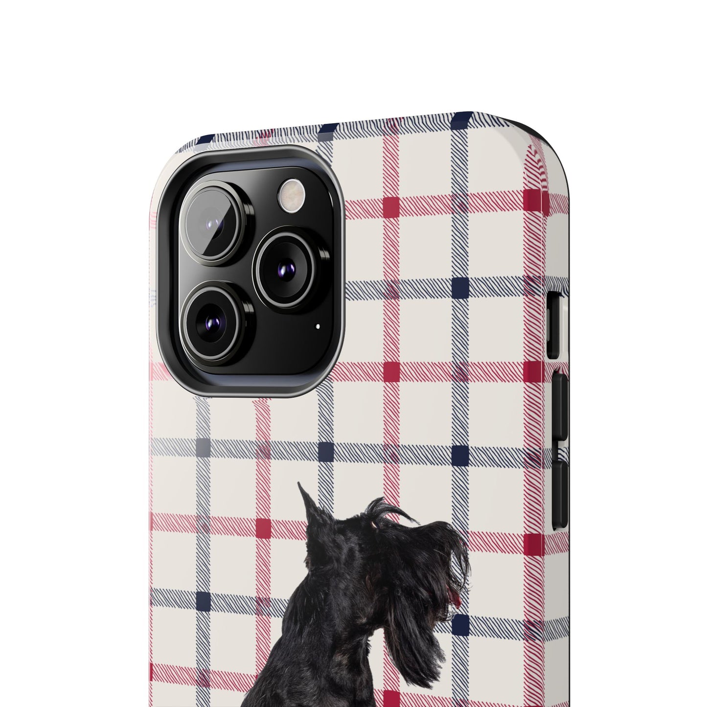 Scottish Terrier Phone Case, Tough Cases, Scottie Dog Phone Cover, Gift for Dog Lovers, Plaid Design