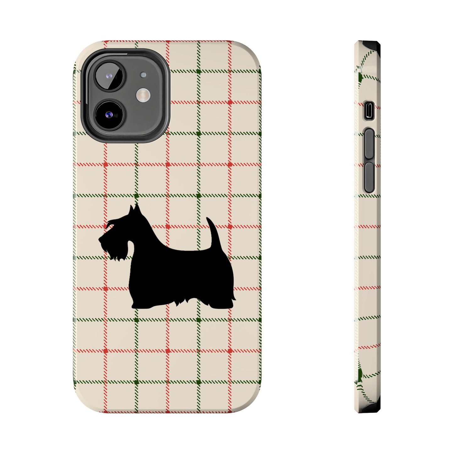 Scottish Terrier Phone Case, Tough Cases, Scottie Dog Phone Cover, Gift for Dog Lovers, Plaid Design