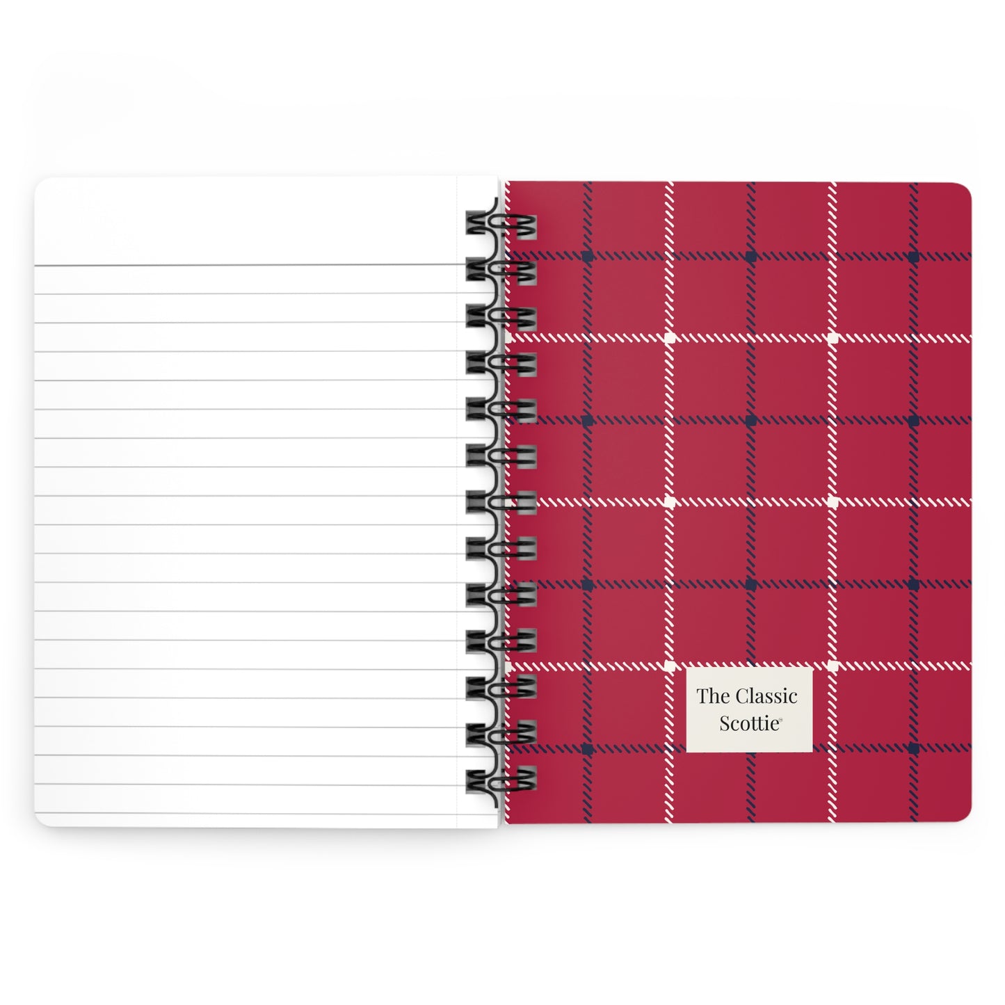 Plaid Spiral Bound Journal with Scottish Terrier Silhouette, Notebooks for Gifts, School Supplies, Writing, Pet Lovers