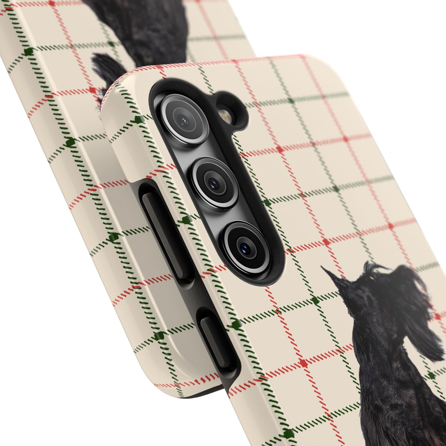 Scottish Terrier Phone Case, Tough Cases, Scottie Dog Phone Cover, Gift for Dog Lovers, Plaid Design