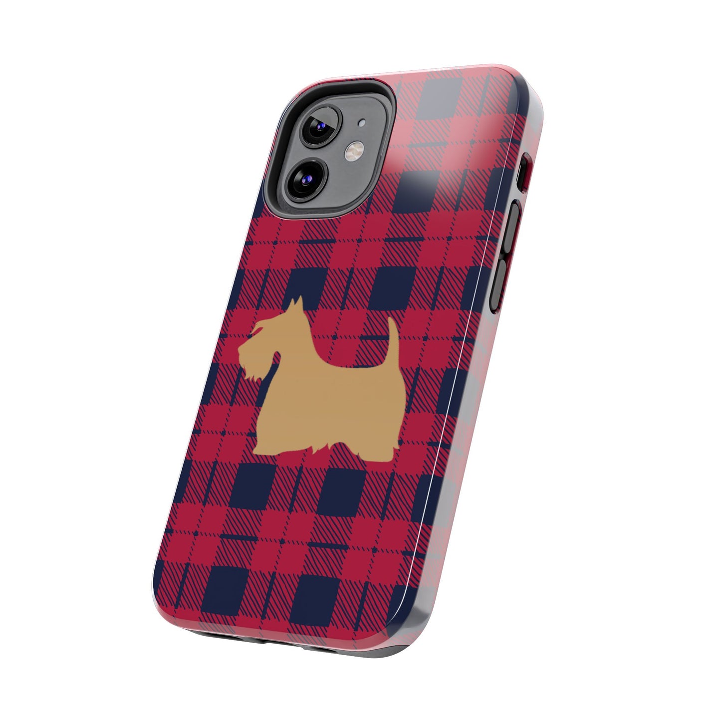 Scottish Terrier Phone Case, Tough Cases, Scottie Dog Phone Cover, Gift for Dog Lovers, Plaid Design