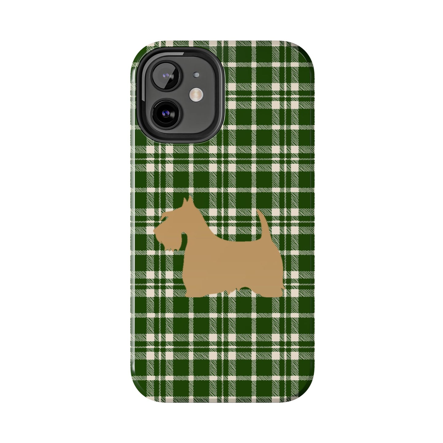 Scottish Terrier Phone Case, Tough Cases, Scottie Dog Phone Cover, Gift for Dog Lovers, Plaid Design