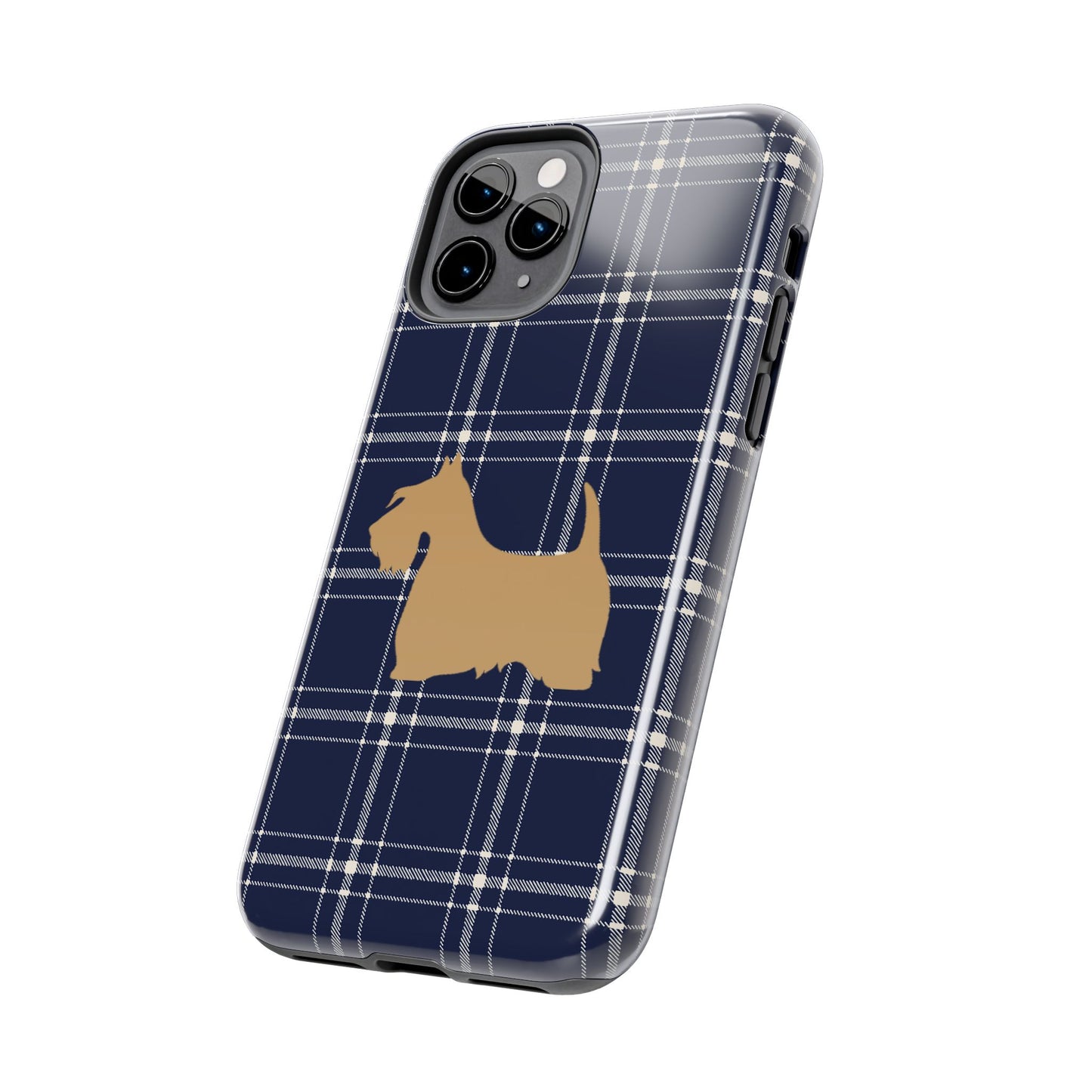 Scottish Terrier Phone Case, Tough Cases, Scottie Dog Phone Cover, Gift for Dog Lovers, Plaid Design