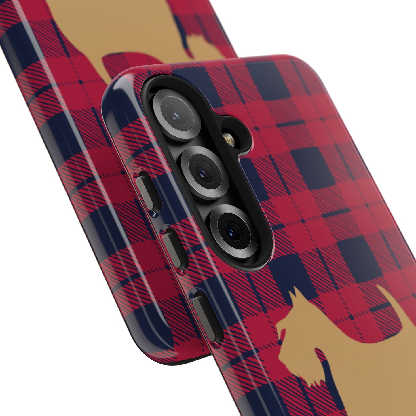 Scottish Terrier Phone Case, Tough Cases, Scottie Dog Phone Cover, Gift for Dog Lovers, Plaid Design