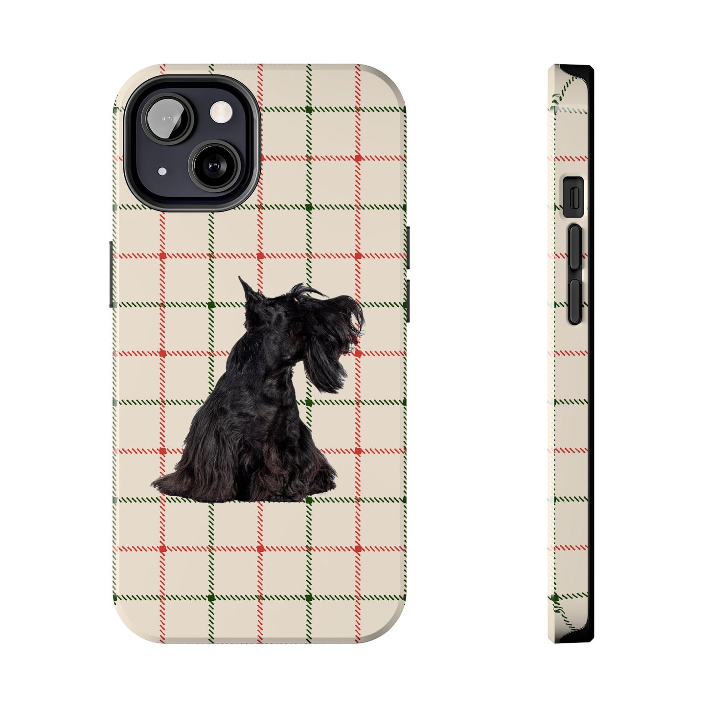 Scottish Terrier Phone Case, Tough Cases, Scottie Dog Phone Cover, Gift for Dog Lovers, Plaid Design