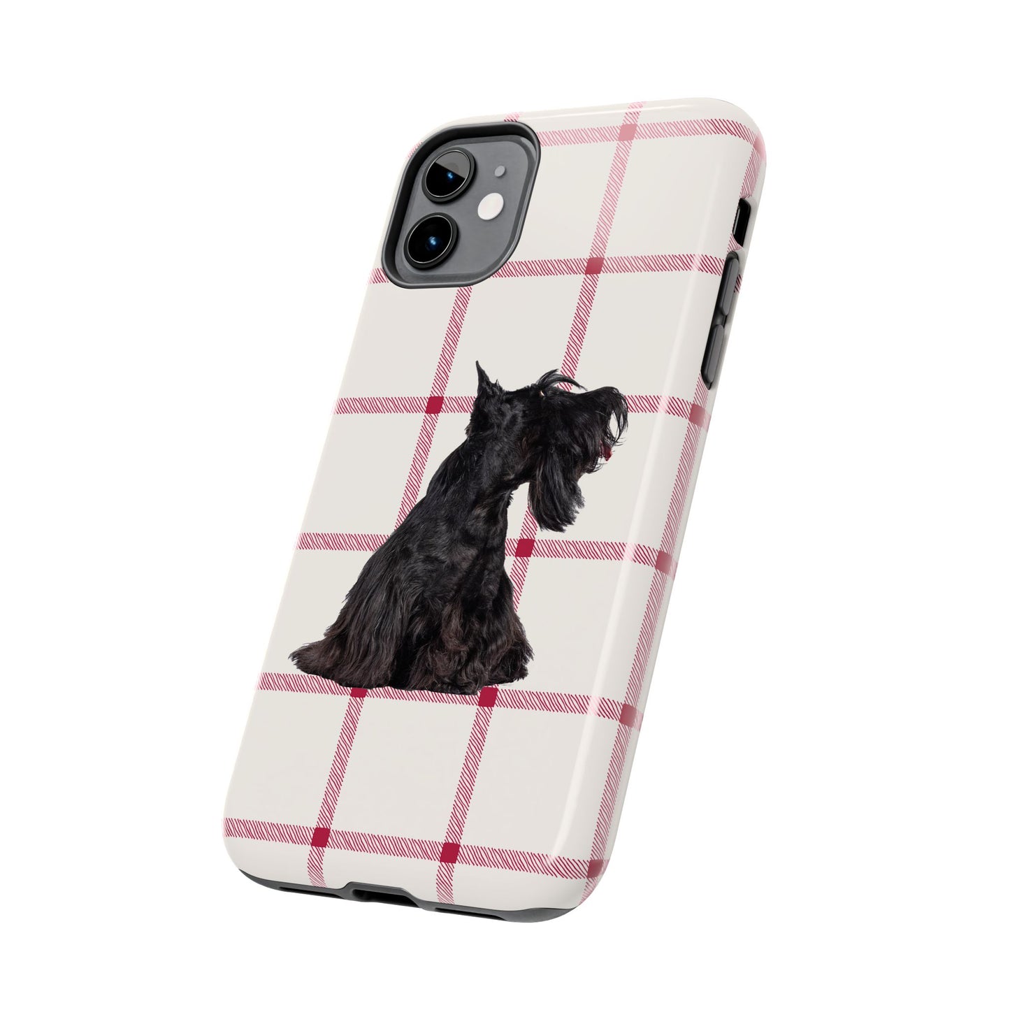 Scottish Terrier Phone Case, Tough Cases, Scottie Dog Phone Cover, Gift for Dog Lovers, Plaid Design