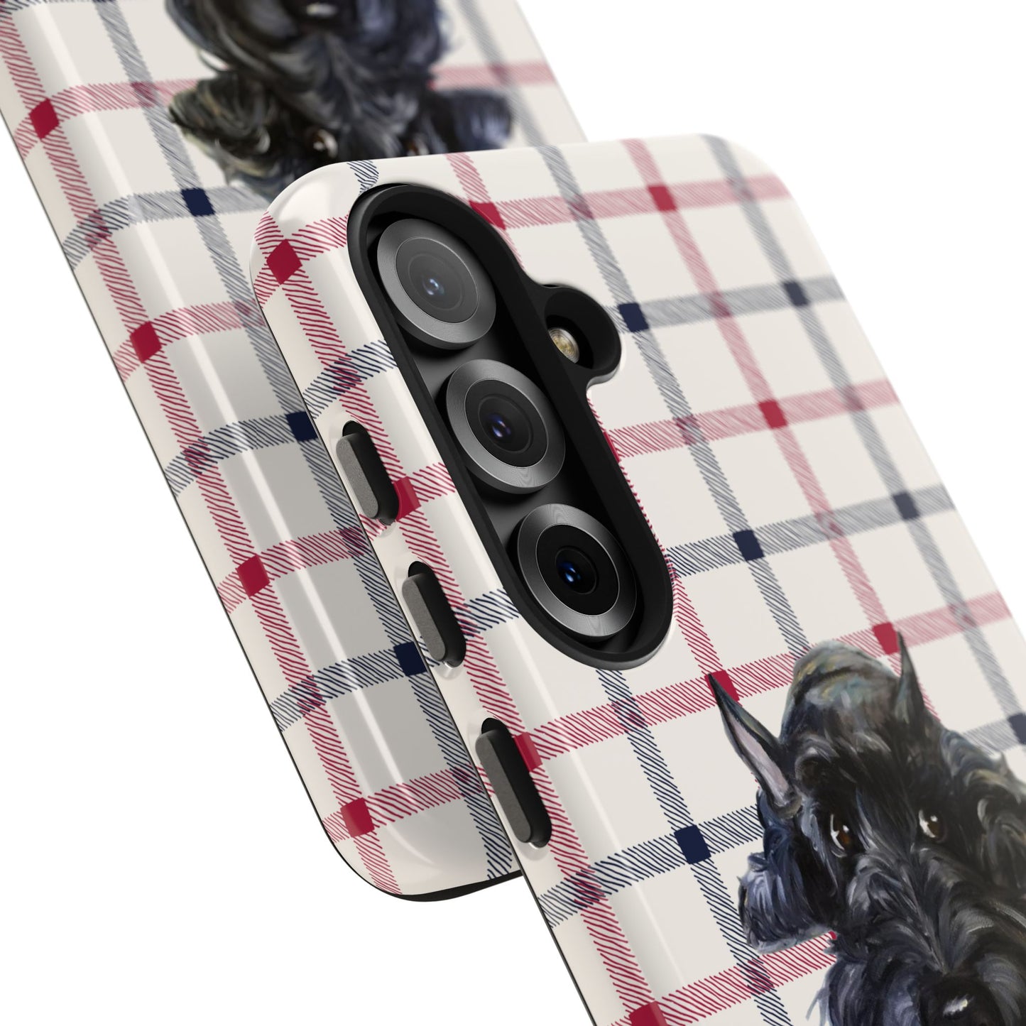 Scottish Terrier Phone Case, Tough Cases, Scottie Dog Phone Cover, Gift for Dog Lovers, Plaid Design